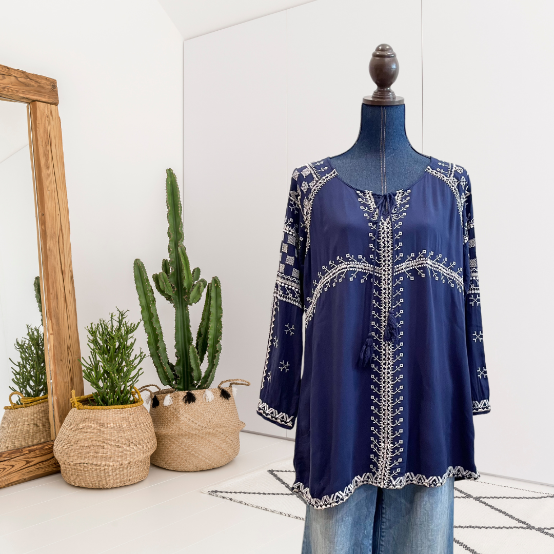 Embroidered Long Sleeve Tunic