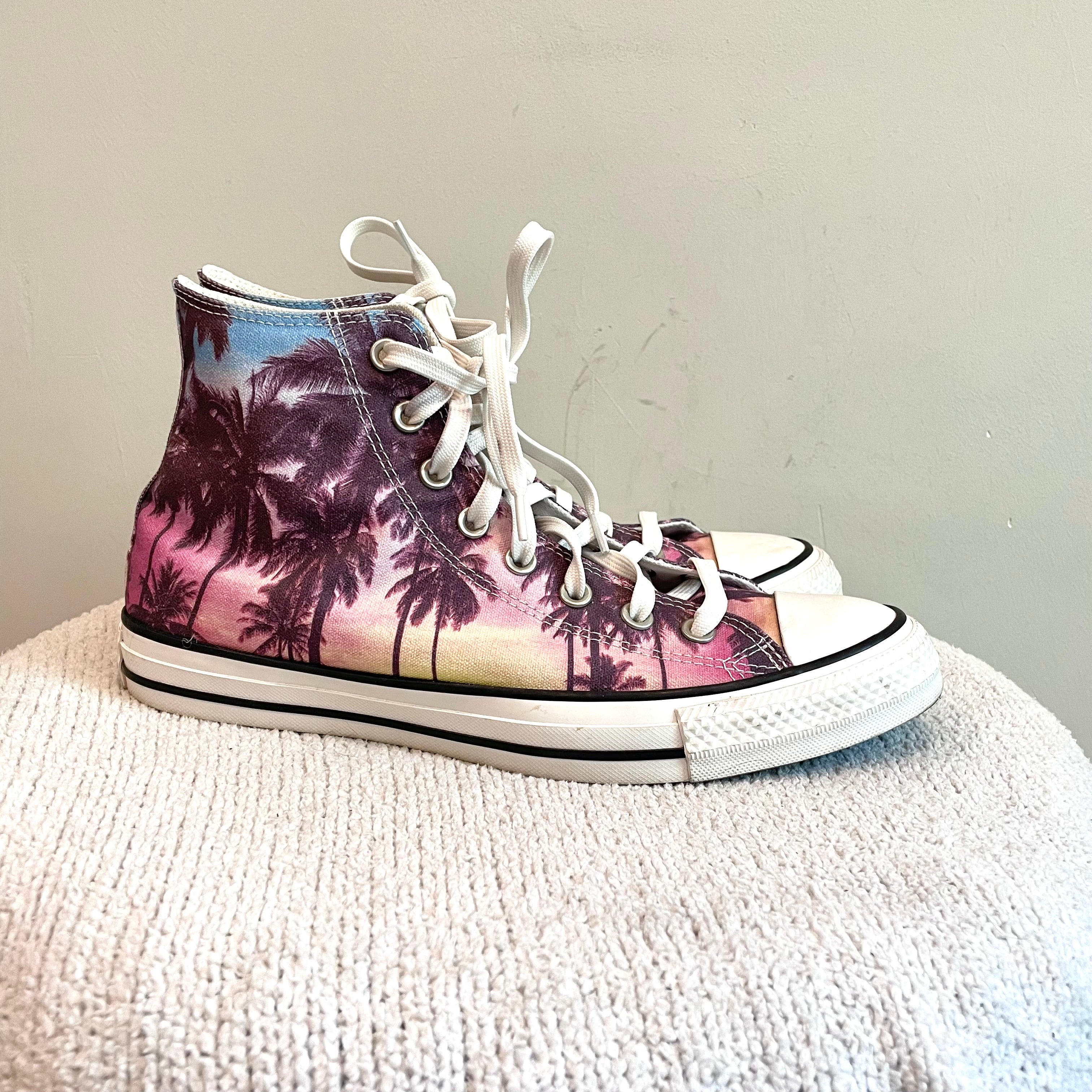 Sunset Palm Tree High Top Sneakers