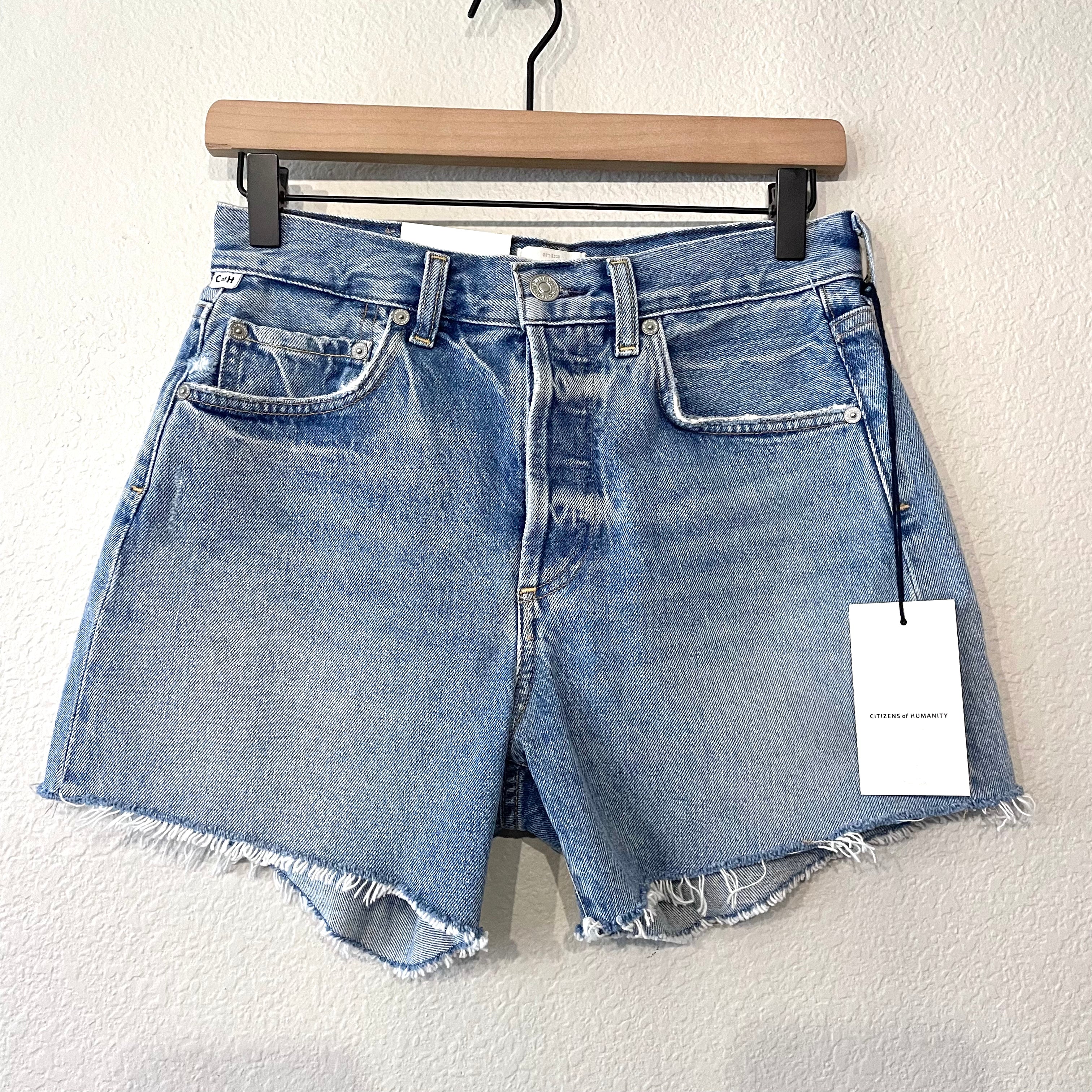 Button Fly Jean Shorts