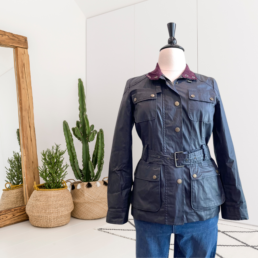 Waxed Cotton Belted Utility Jacket