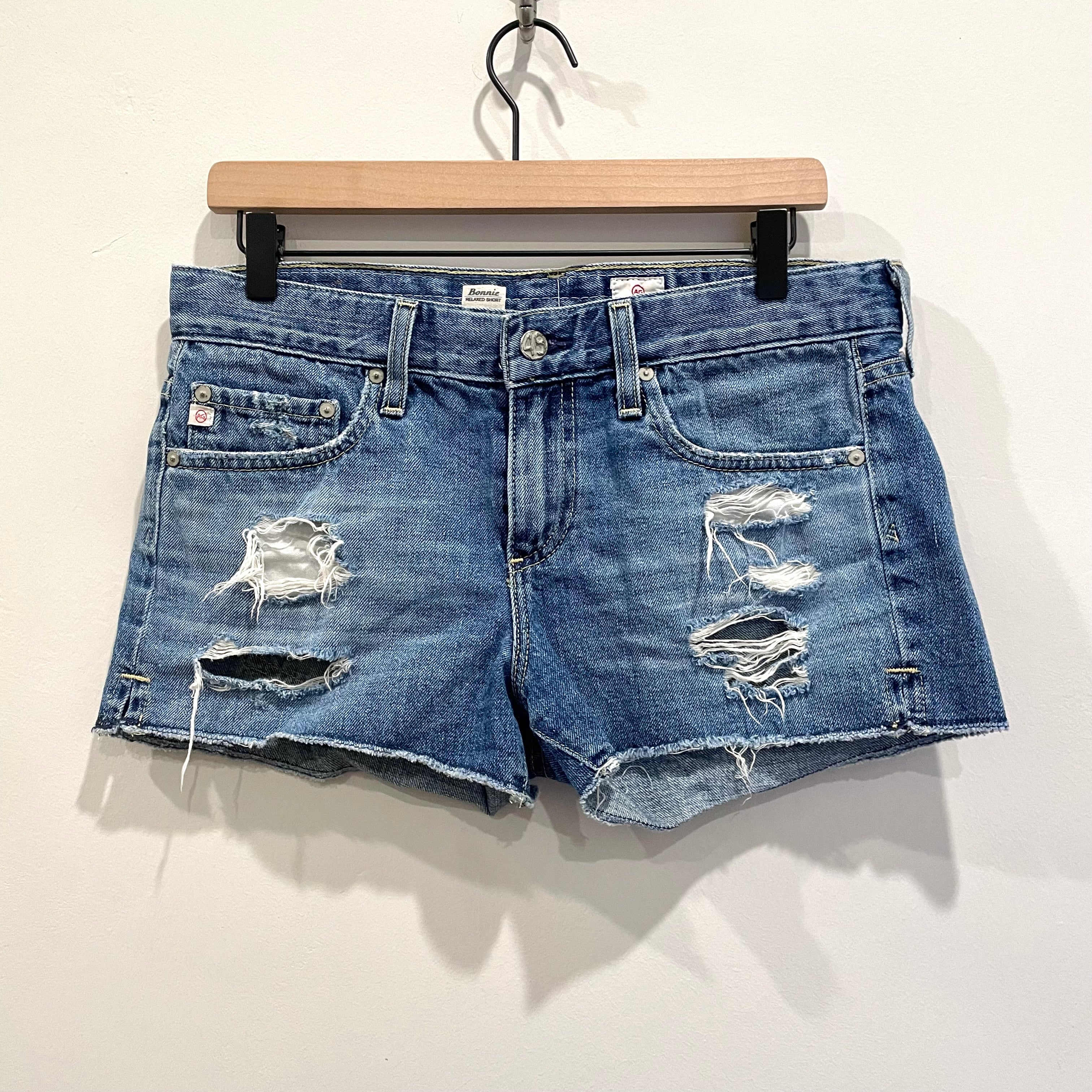 Distressed Relaxed Jean Shorts