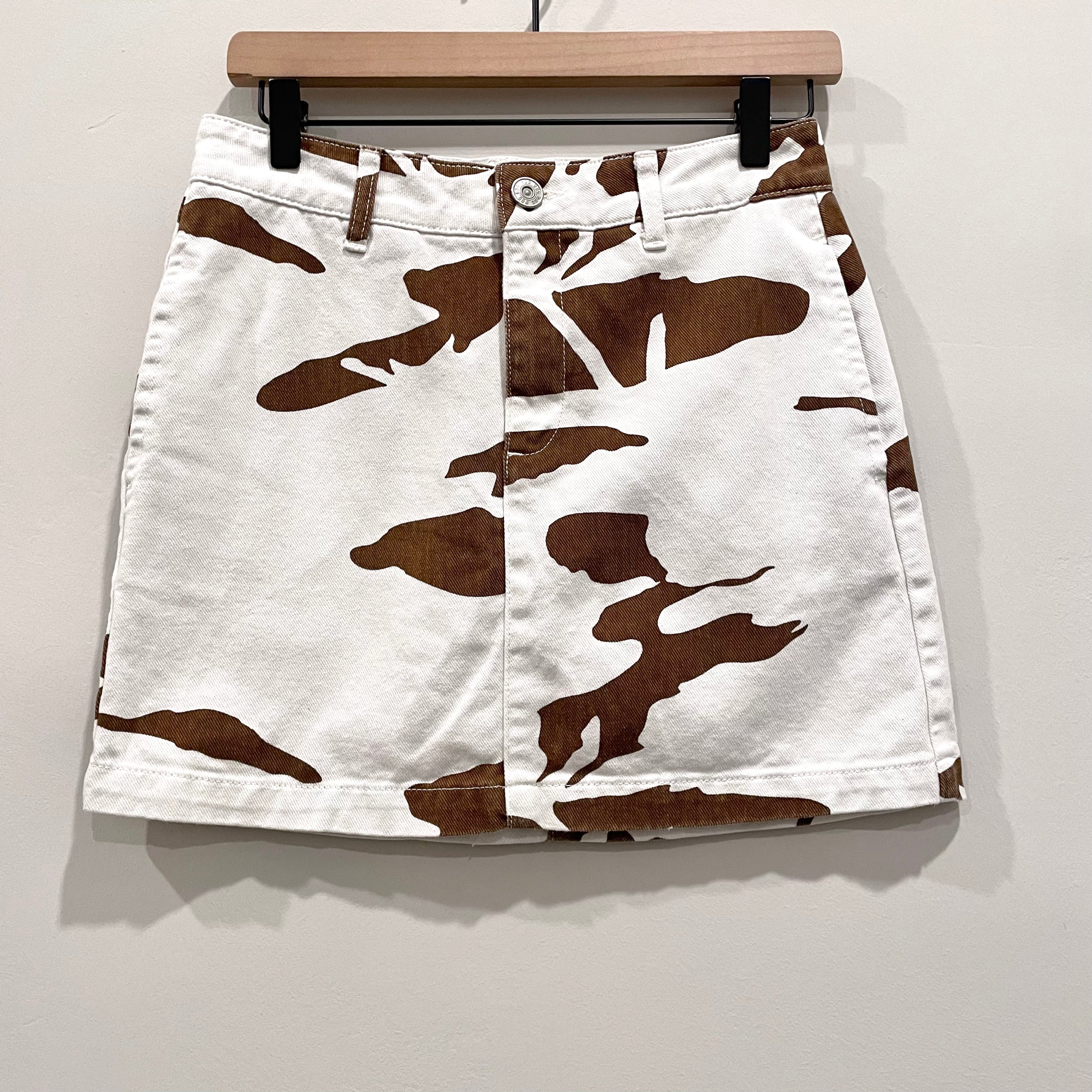 Cow Print Jean Skirt