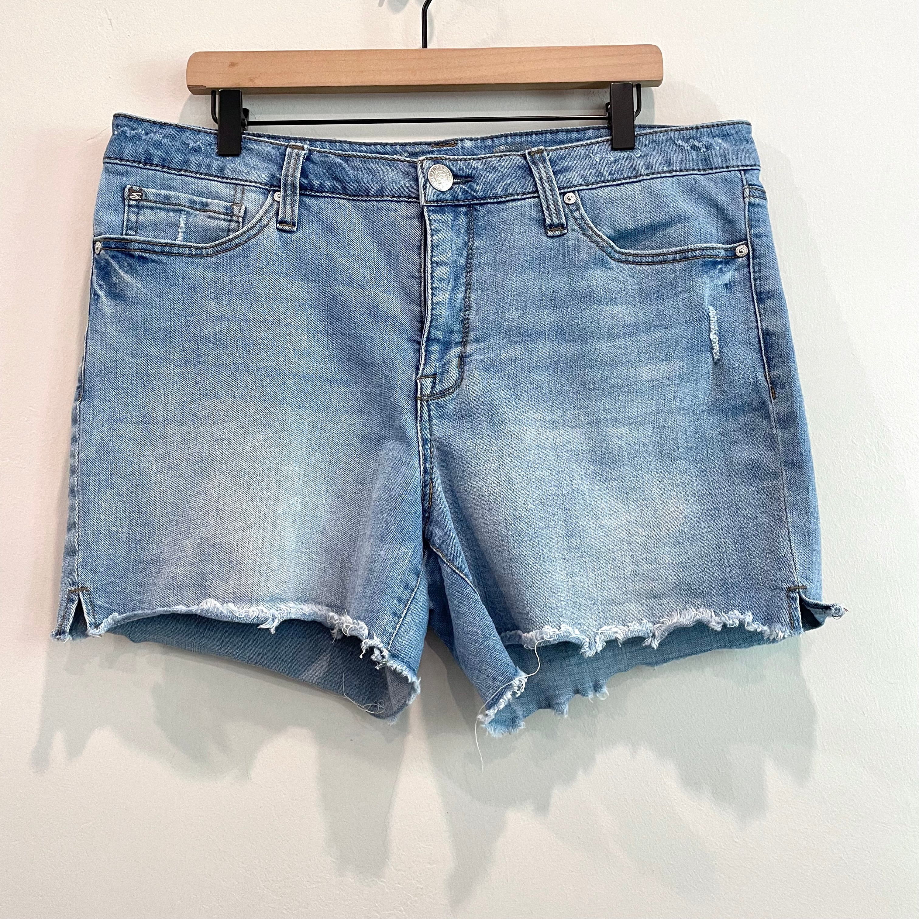 Lightly Distressed Cut Off Jean Shorts