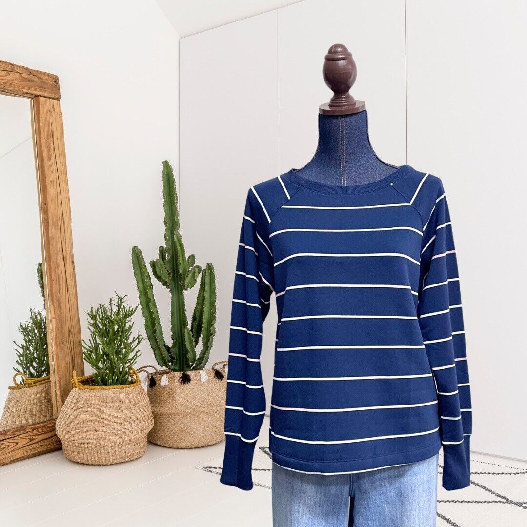 Fleece Lined Striped Sweatshirt