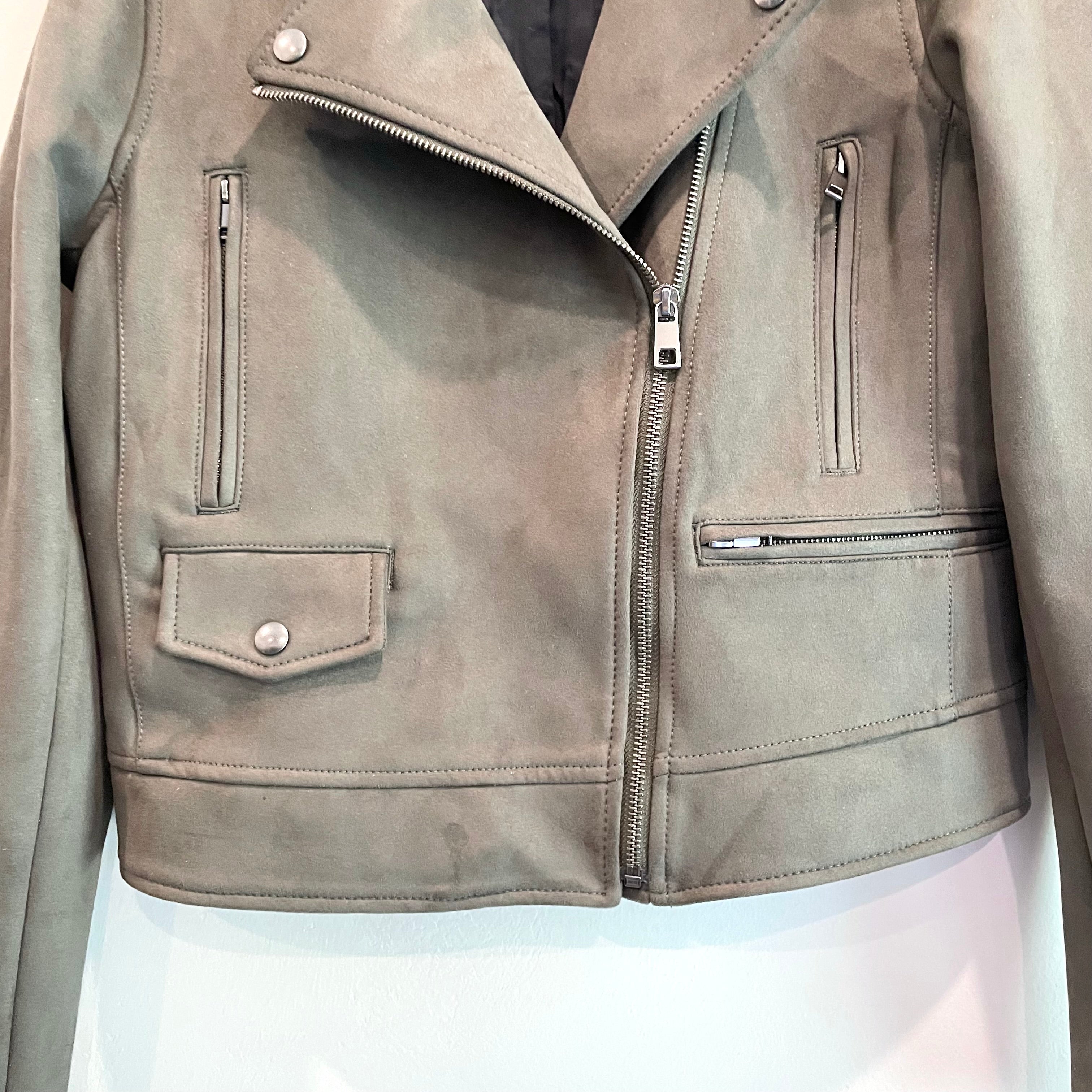 Faux Suede Moto Jacket