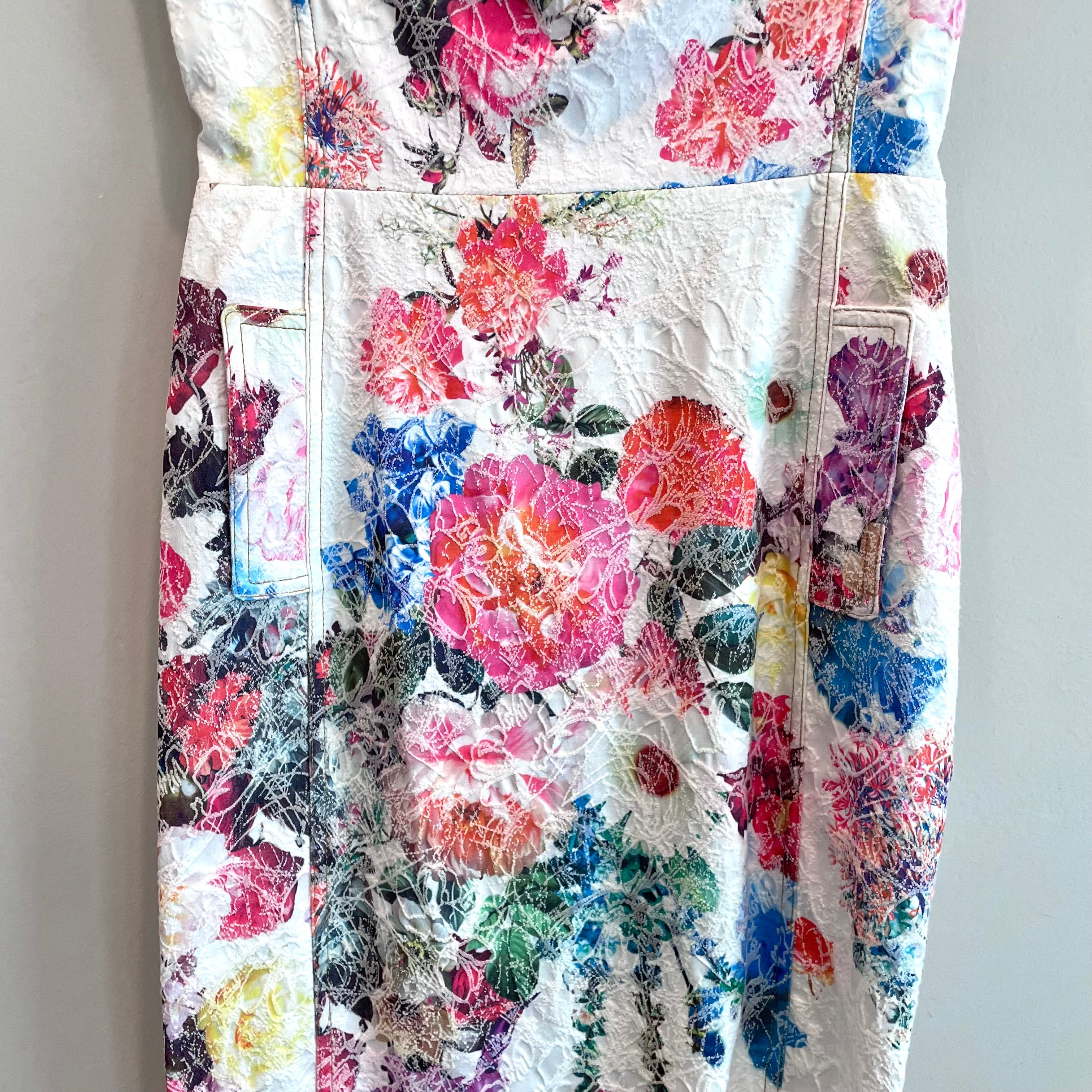 Textured Floral Sheath Dress