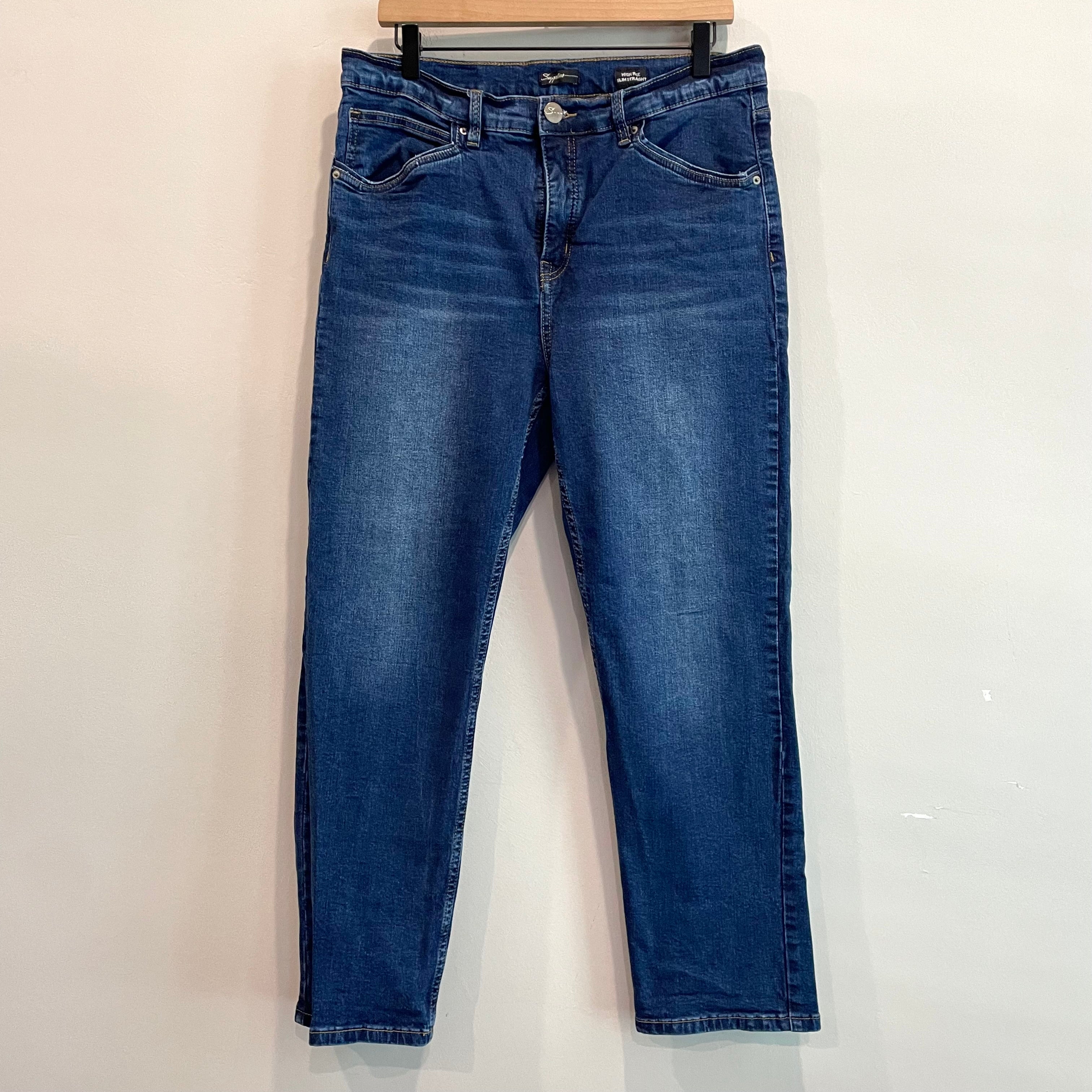 High Rise Slim Leg Jeans