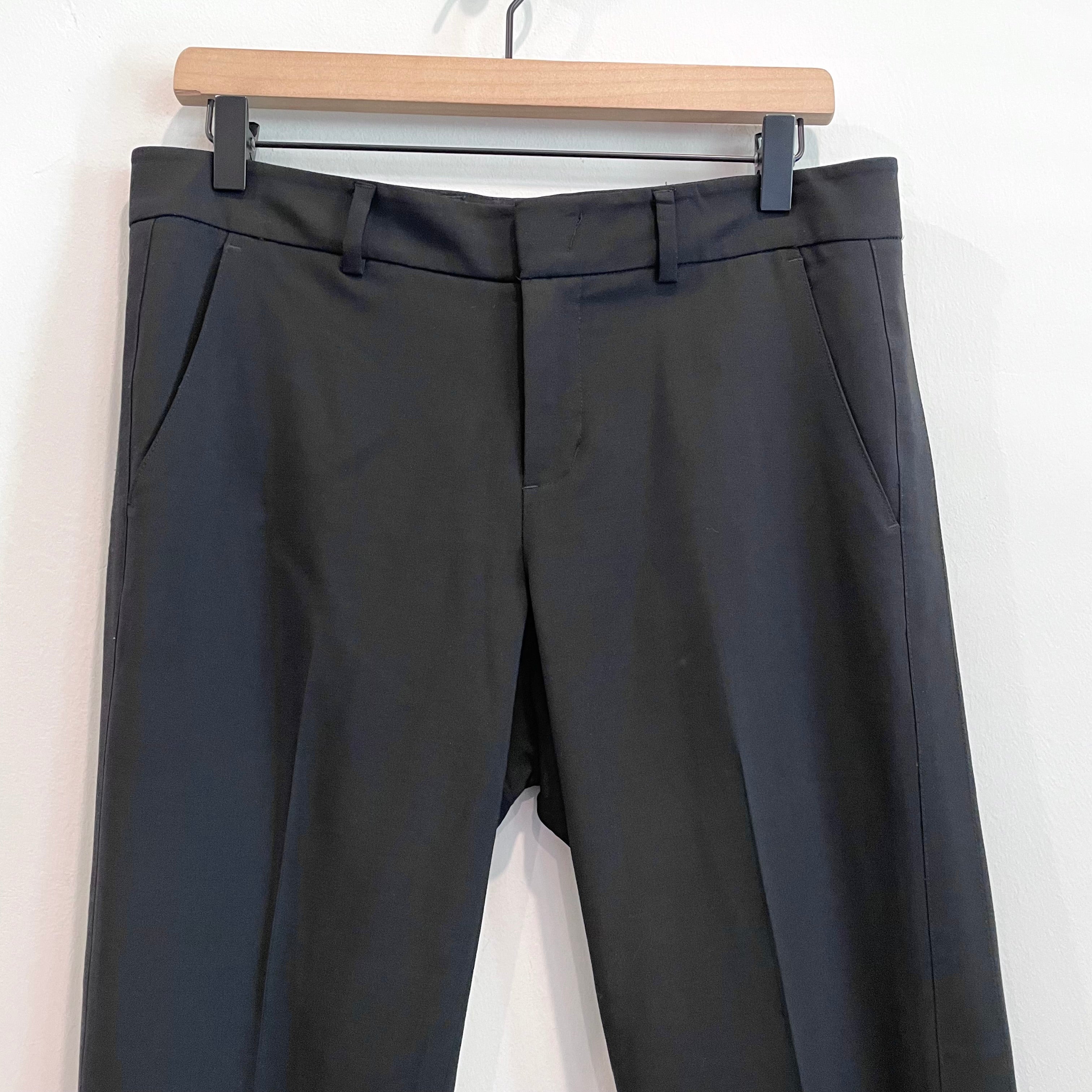 Wool Blend Straight Slim Leg Pants