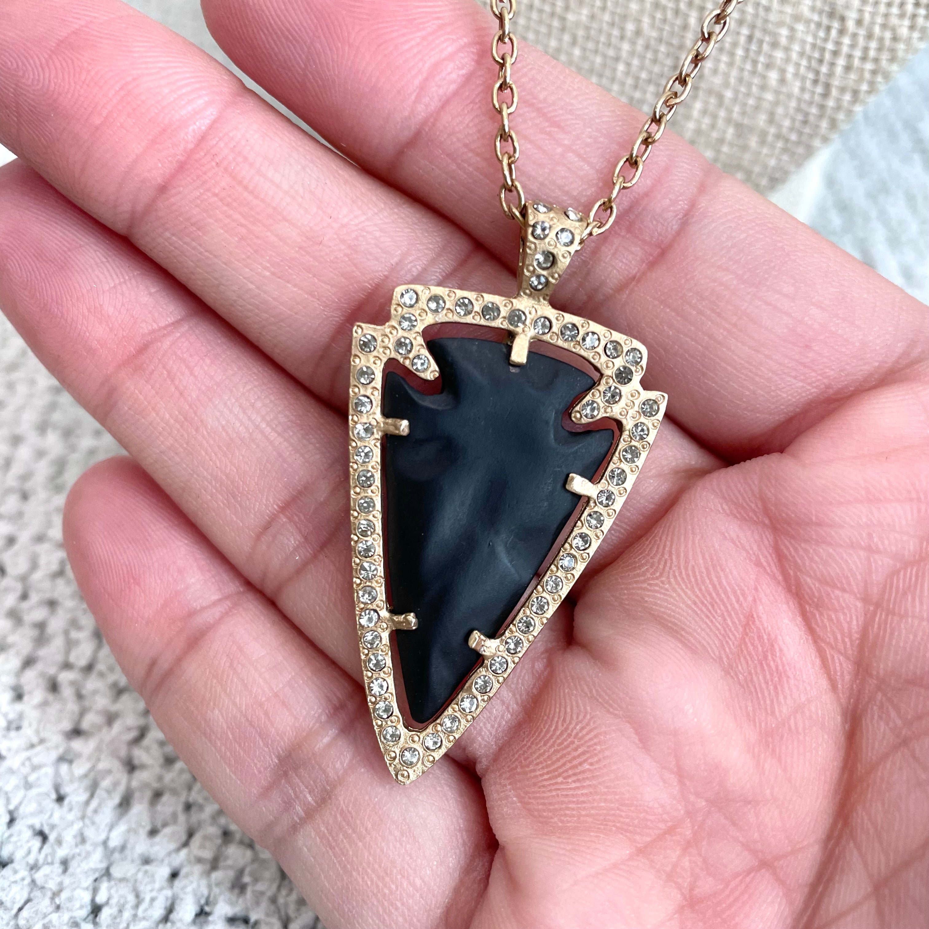 Pave Arrowhead Pendant Necklace