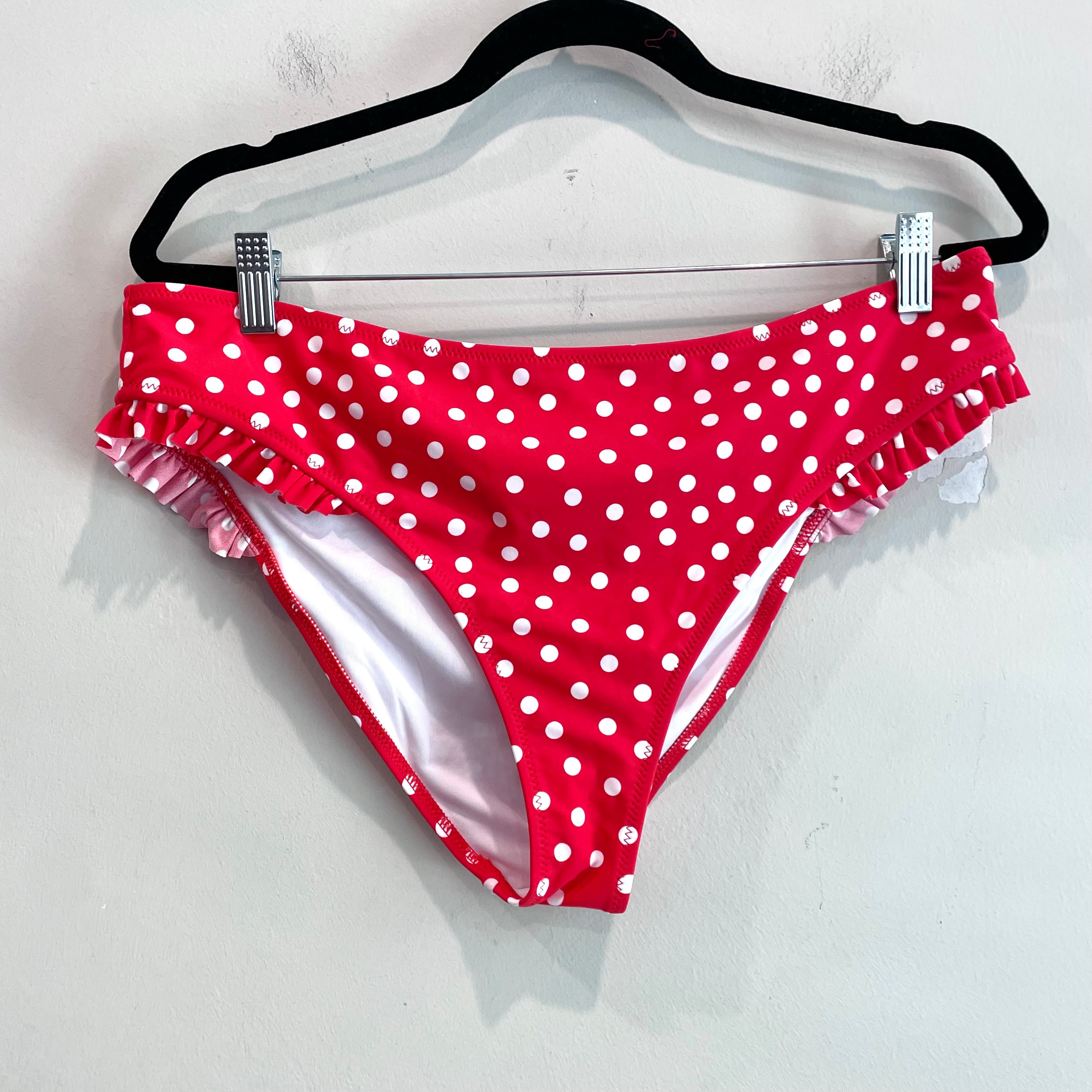 Polka Dot Ruffle Trim Bikini