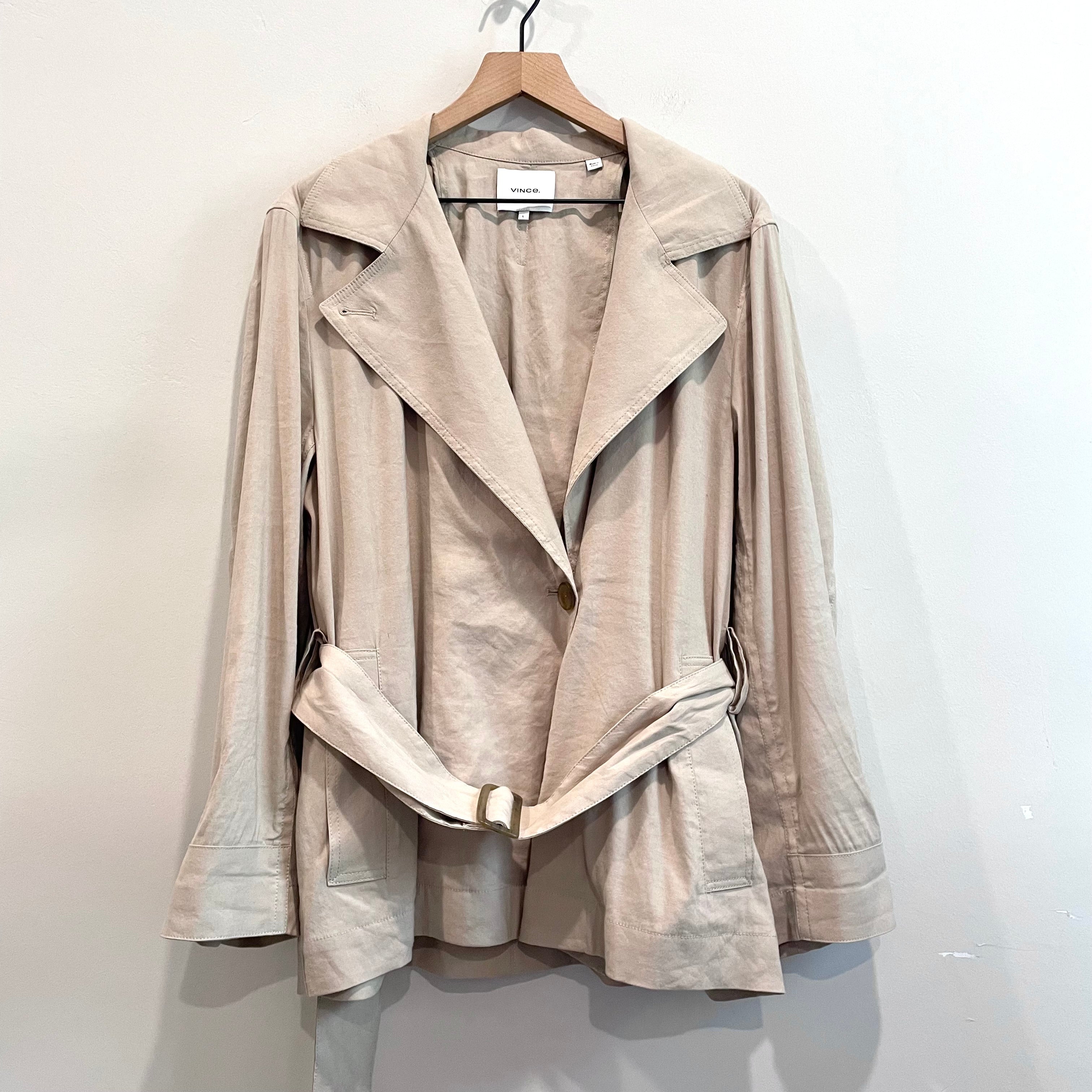 Belted Linen Blend Jacket