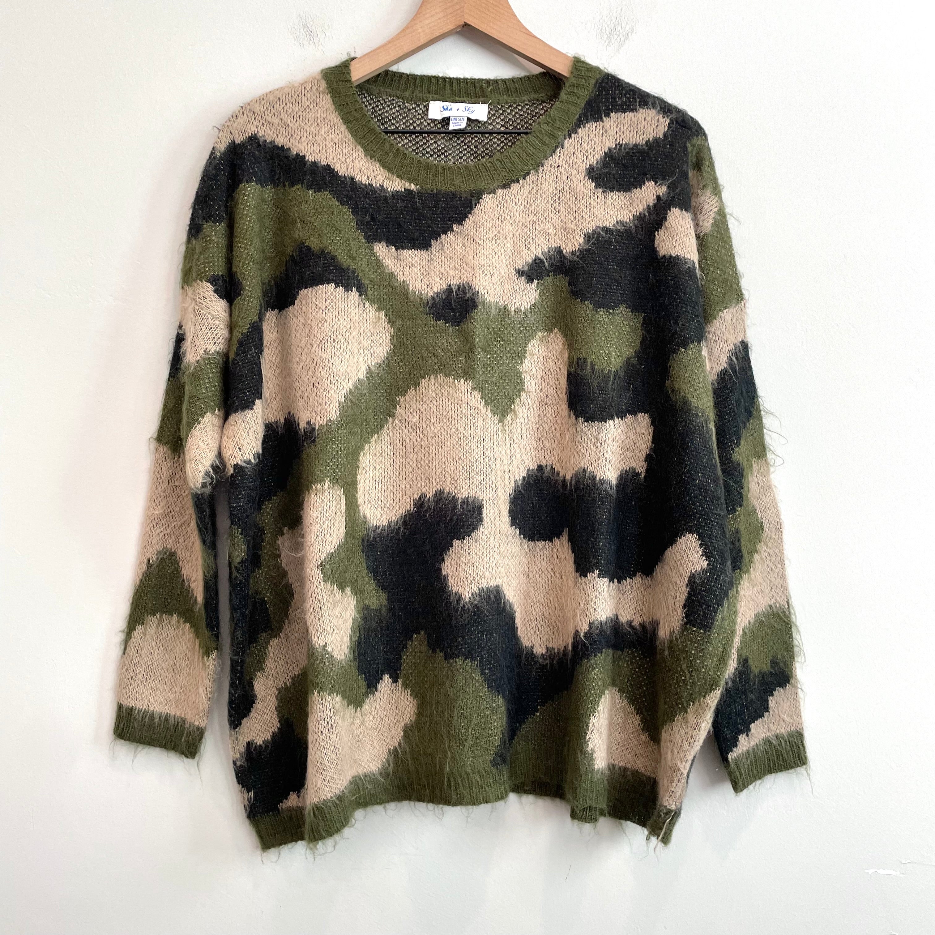 Fuzzy Camo Sweater