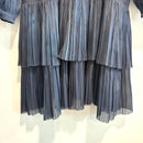 Pleated V-Neck Dress-6
