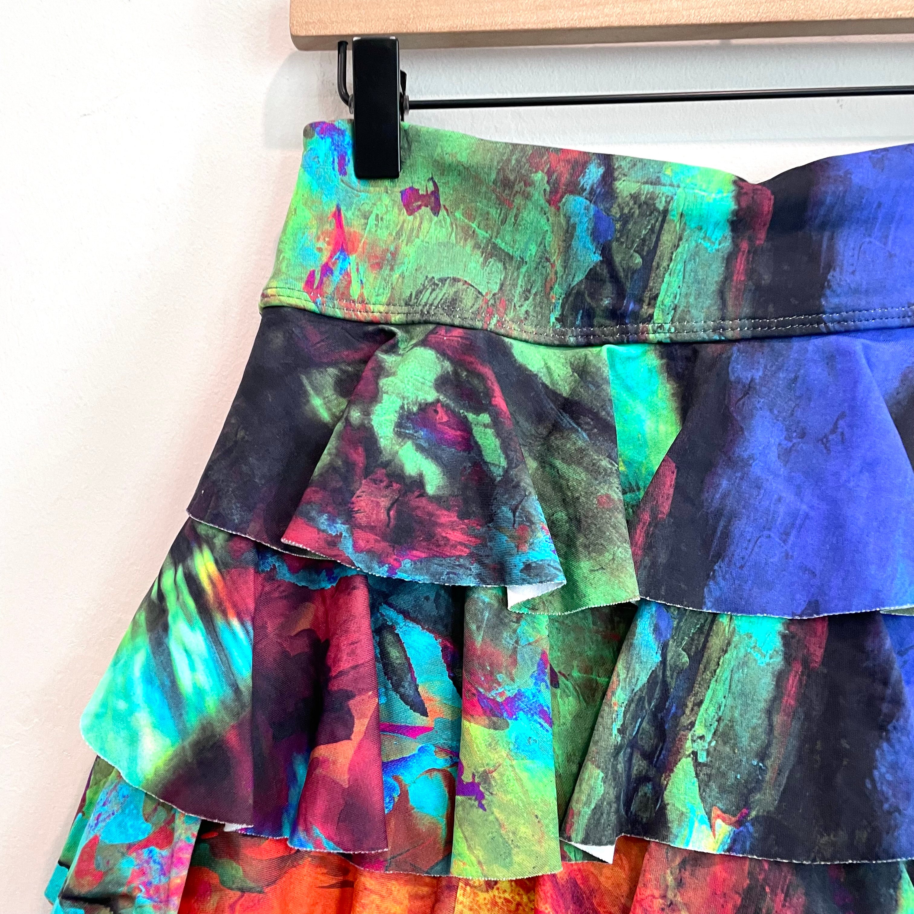 Tie Dye Ruffle Back Tennis Skort