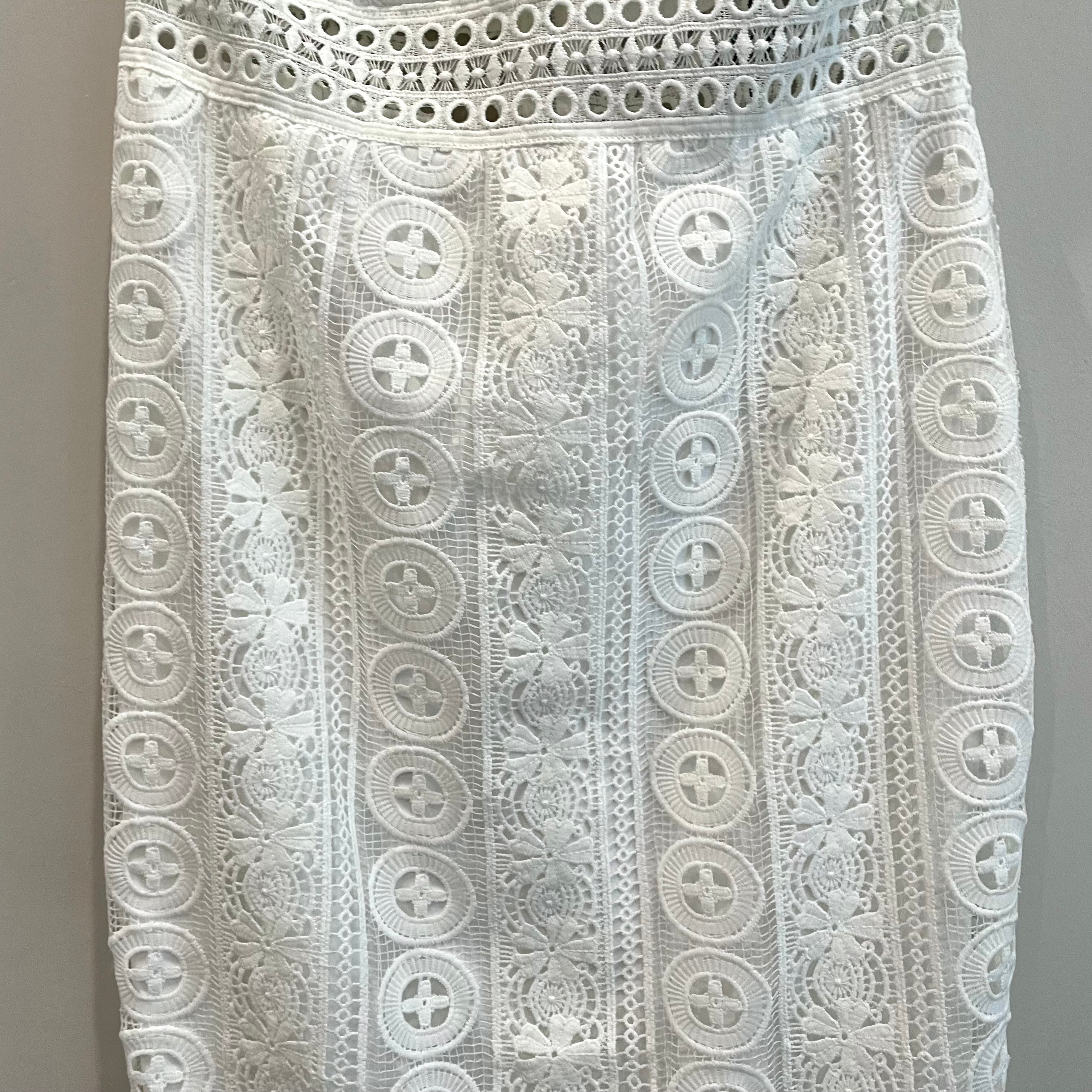 Crochet Overlay Midi Dress