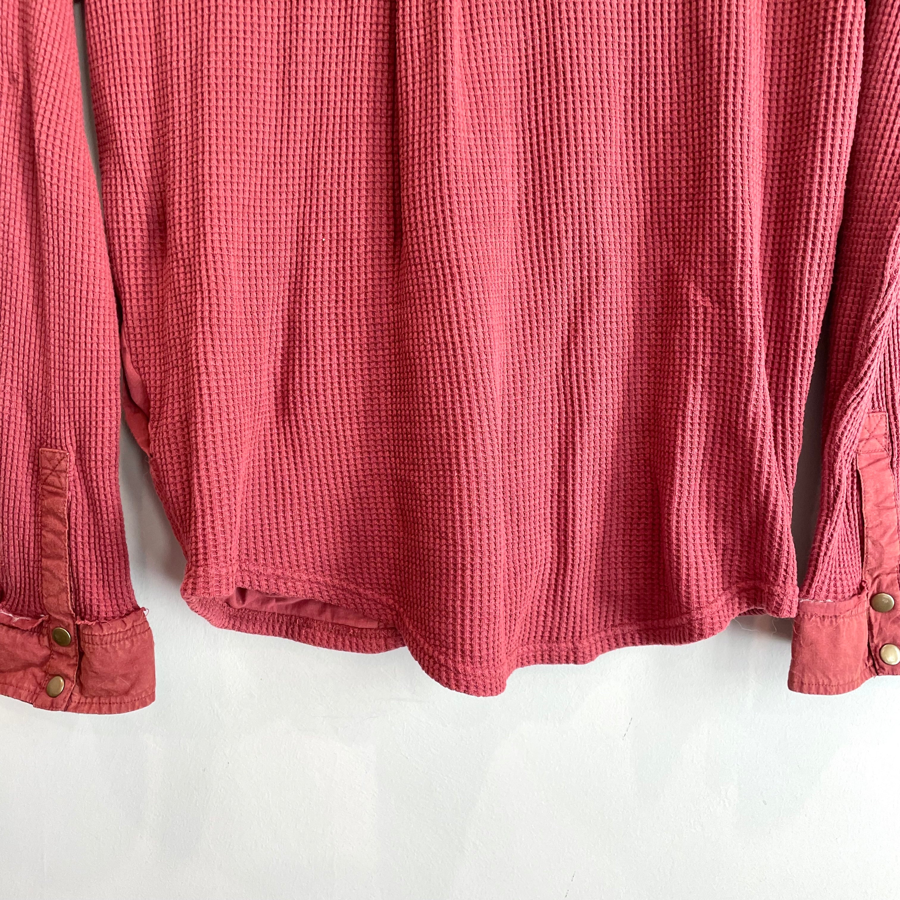 Waffle Knit Button Down Shirt