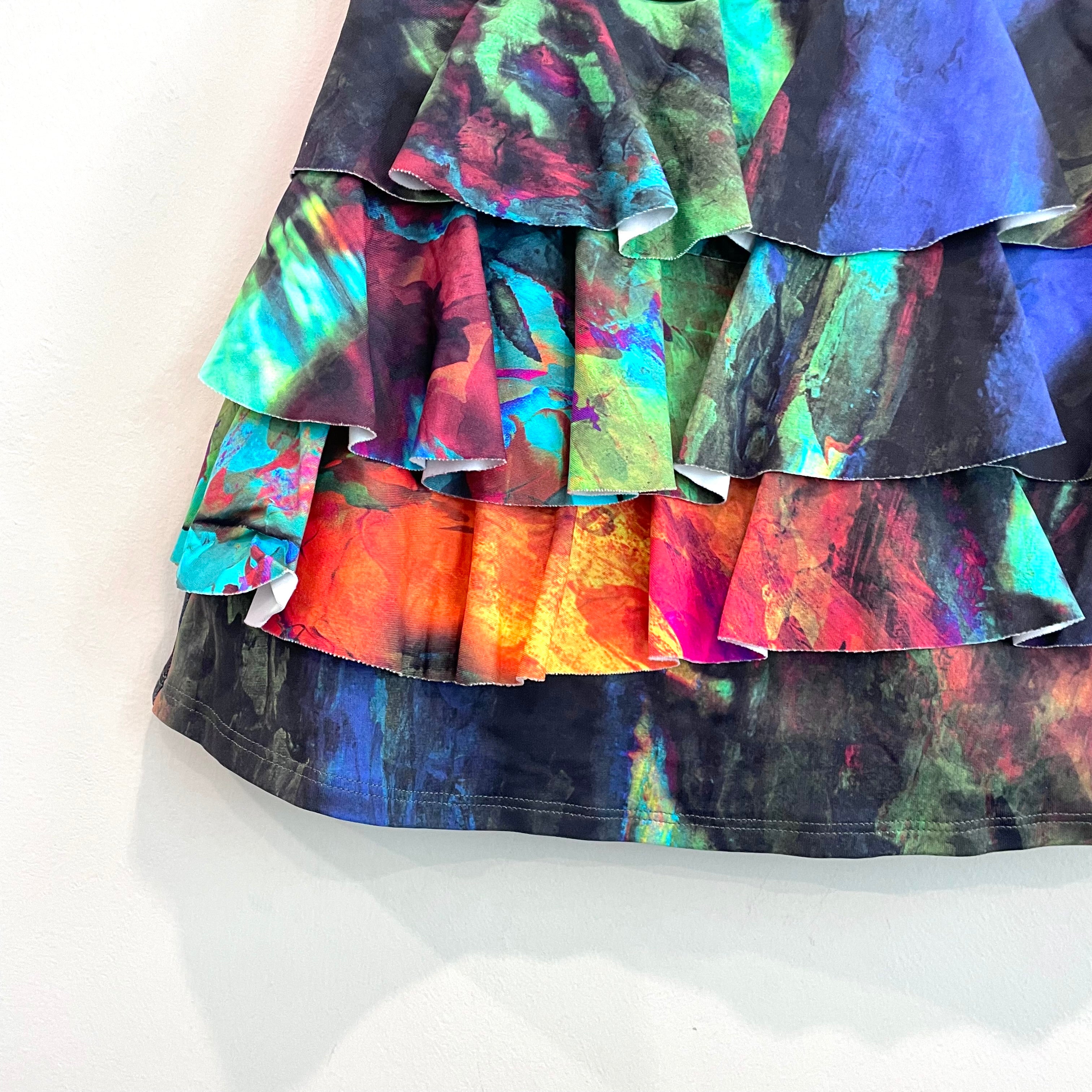 Tie Dye Ruffle Back Tennis Skort