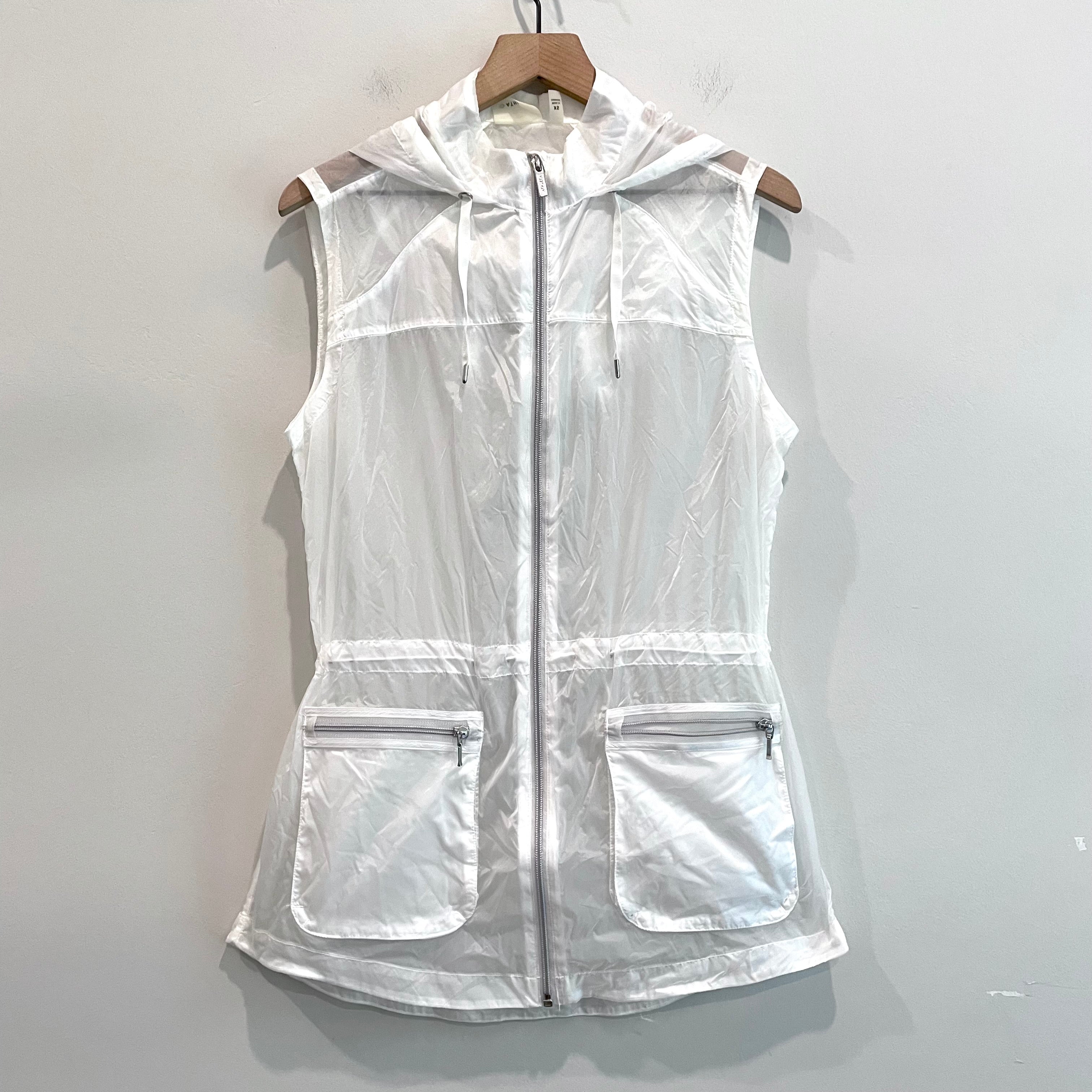 Sheer Zip Sleeveless Vest Jacket