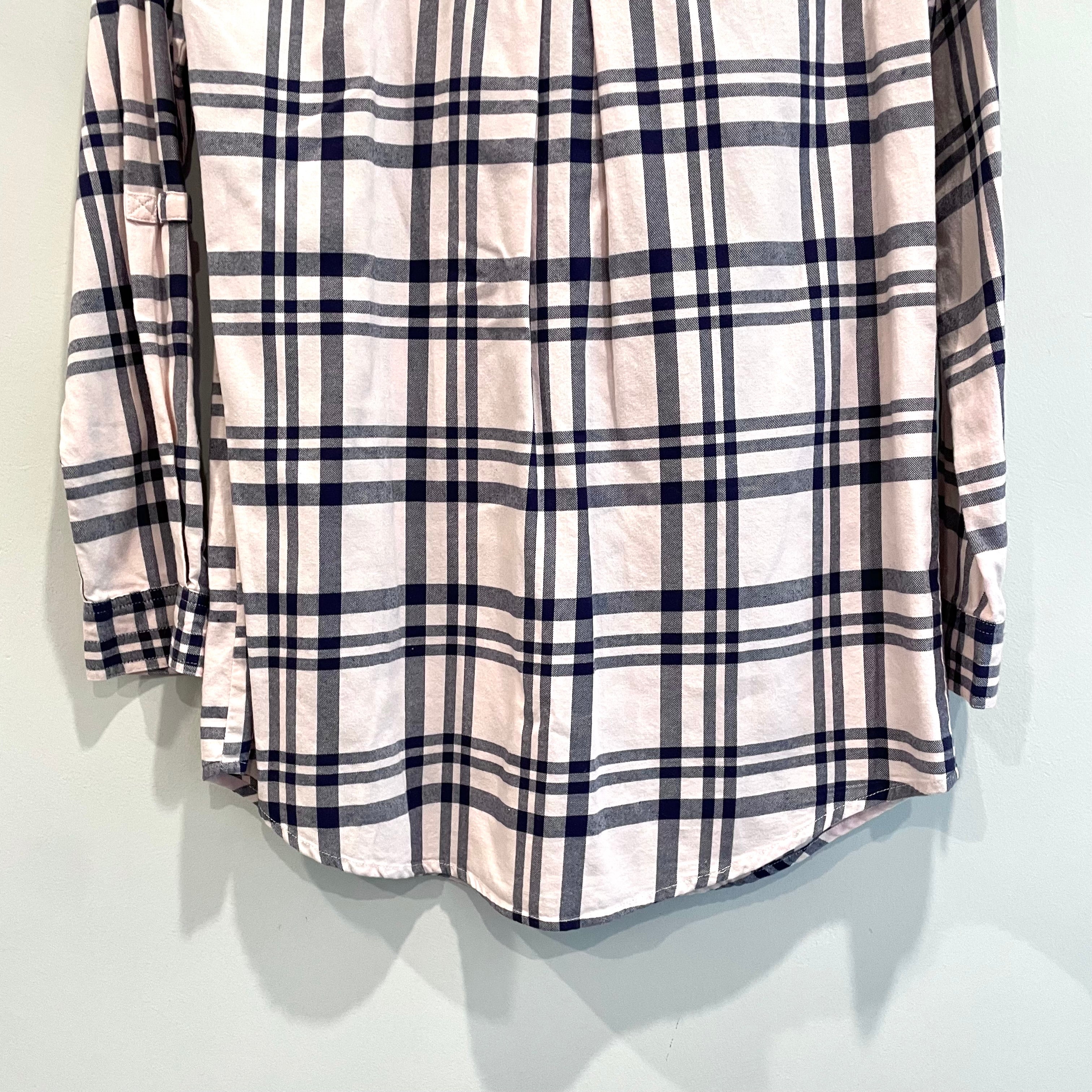 Plaid Long Sleeve Tunic Top