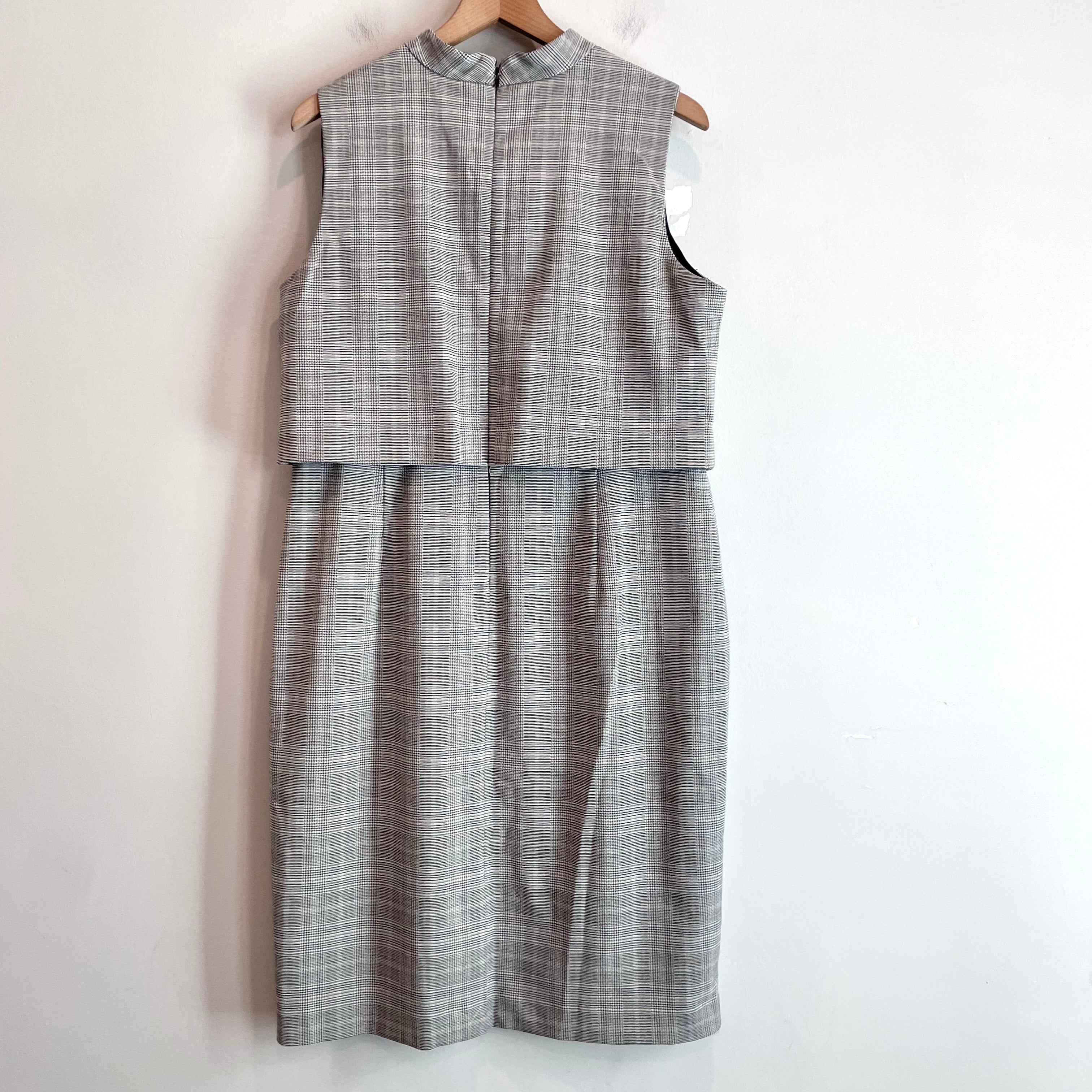 Plaid Overlay Sheath Dress