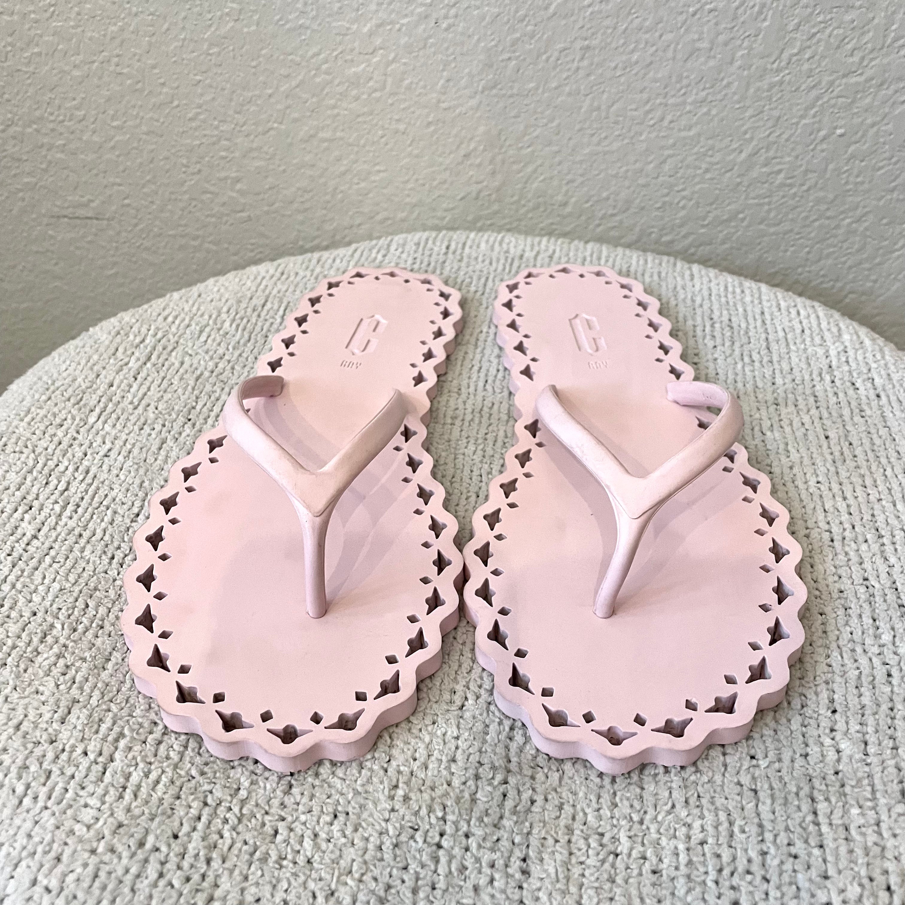 Scalloped Edge Flip Flops