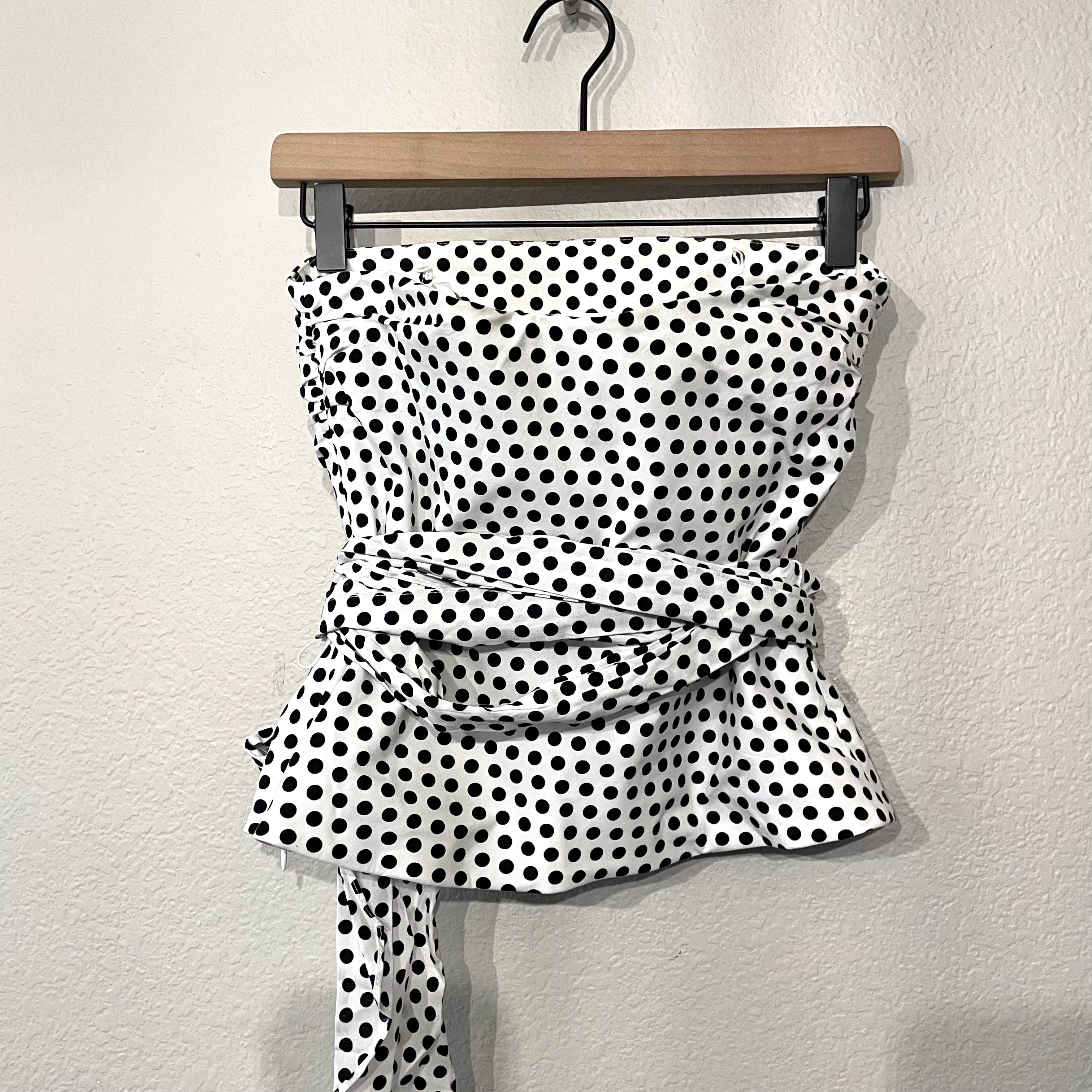 Polka Dot Strapless Top