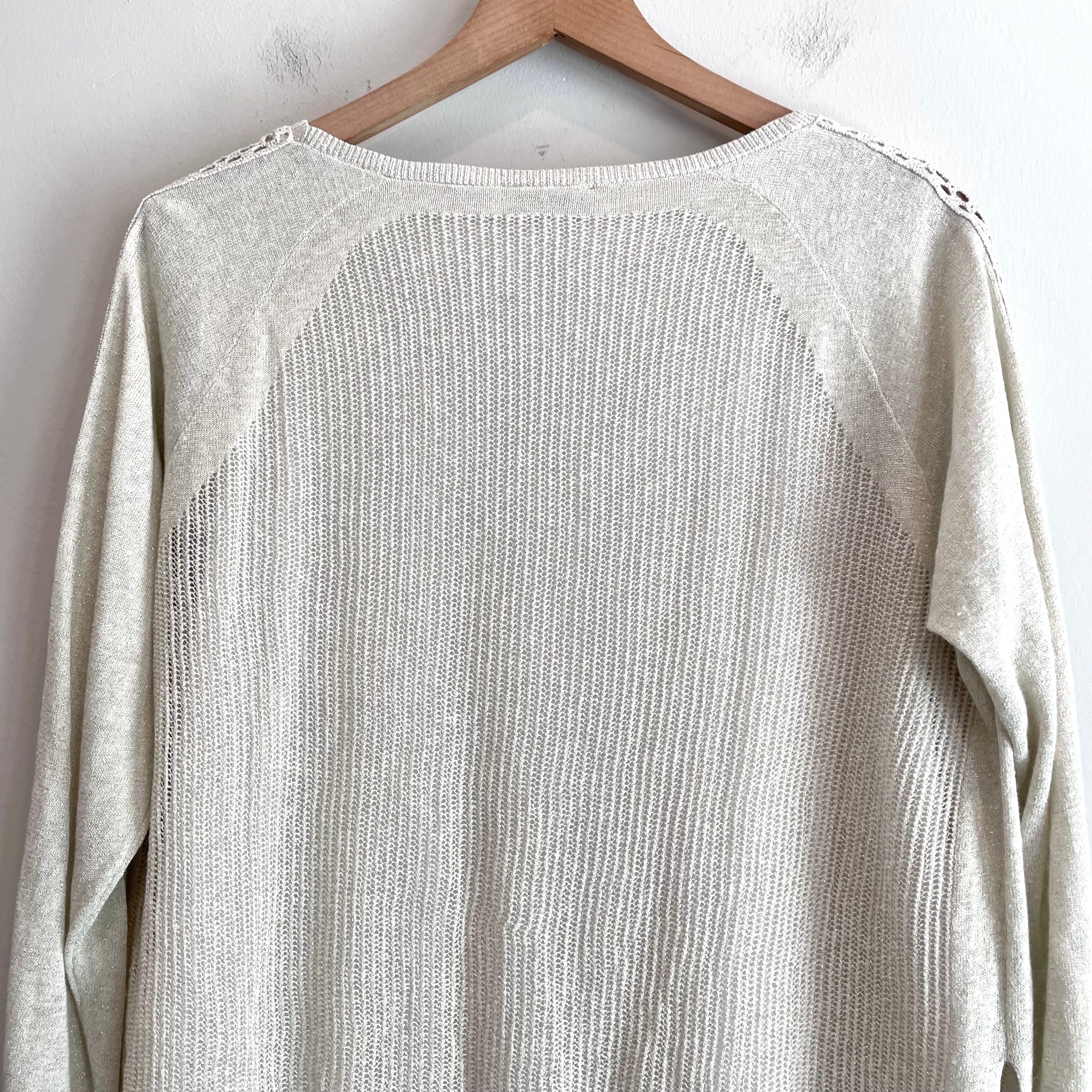 Open Knit Overlay Sweater