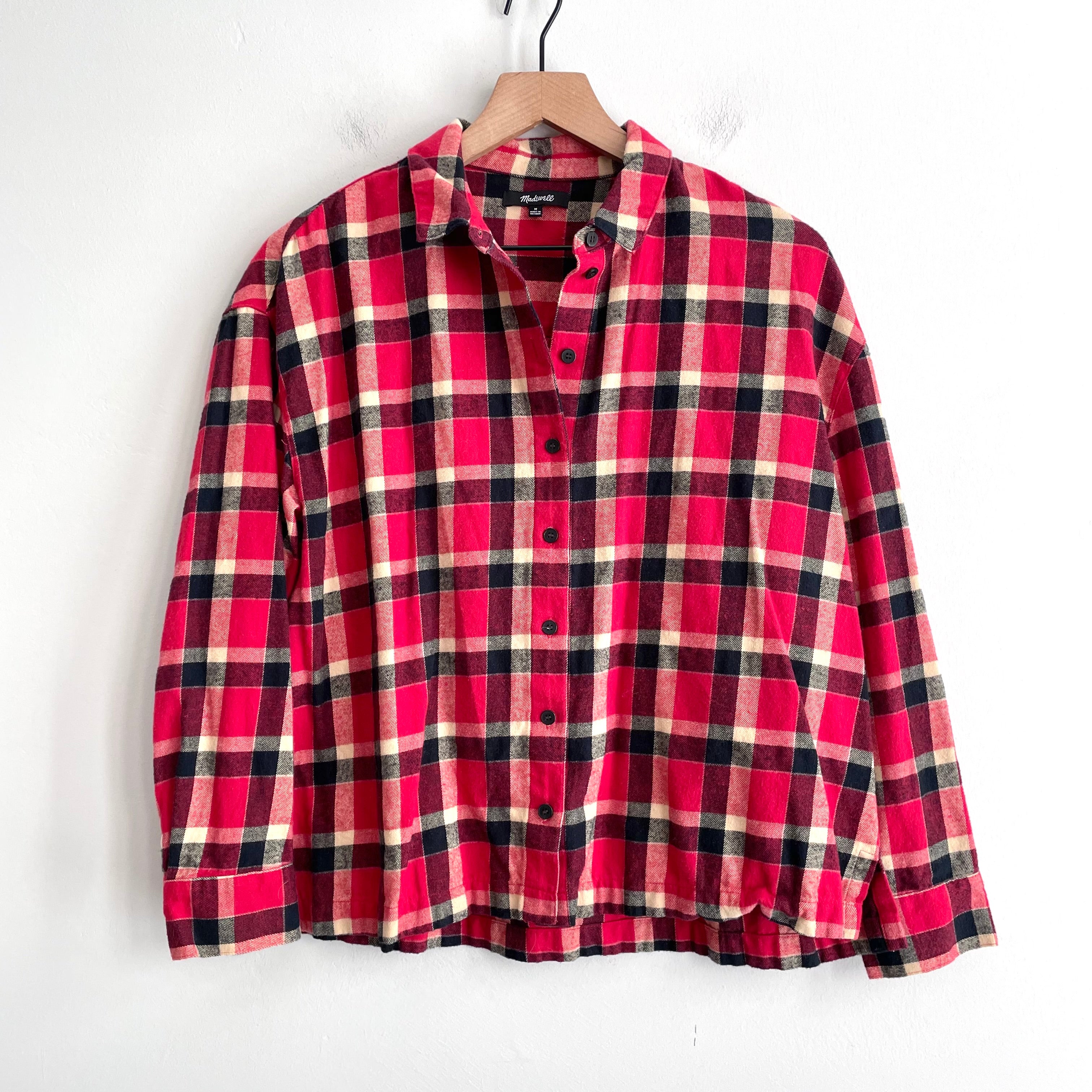 Plaid Flannel Button Down Top