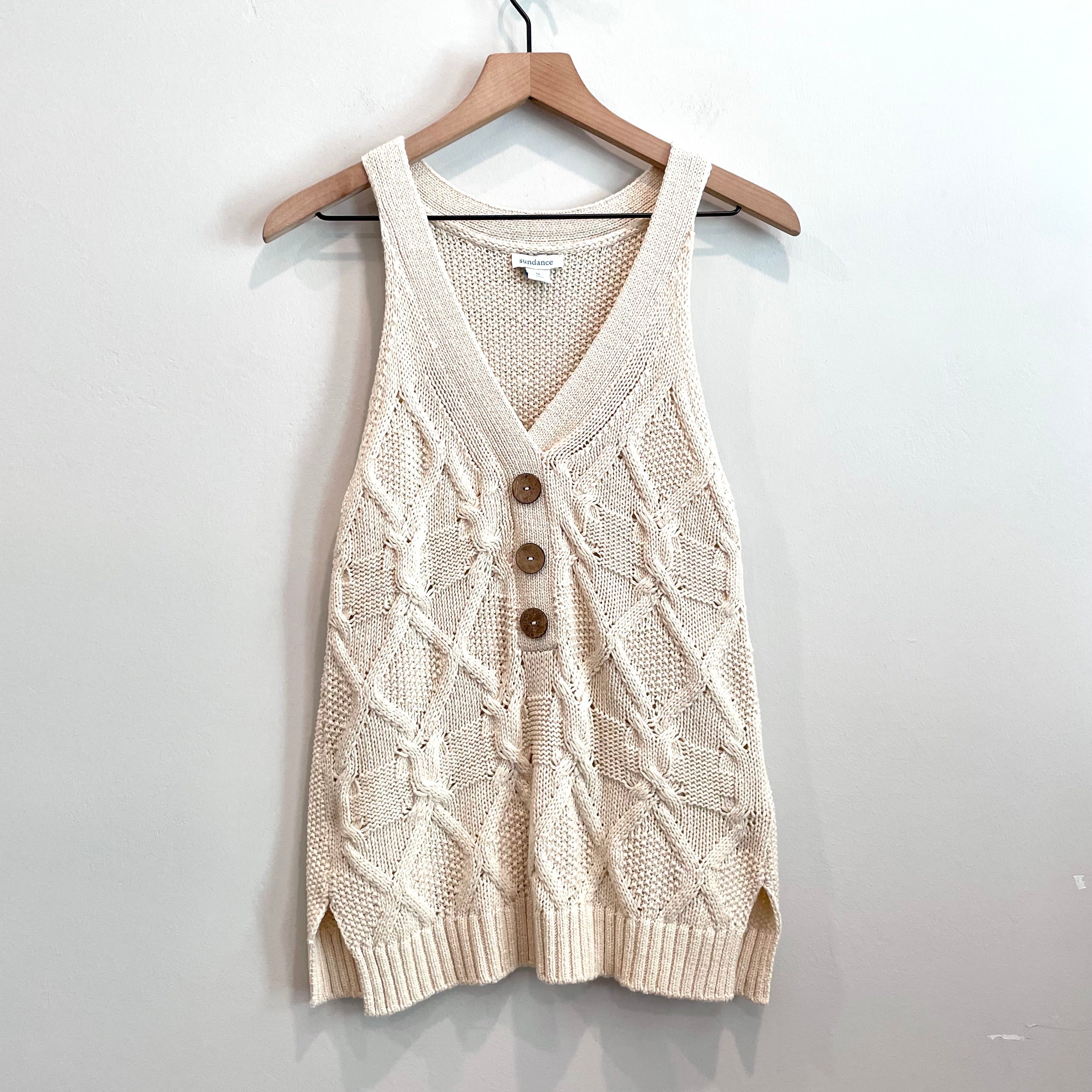 Sleeveless Cable Knit Sweater