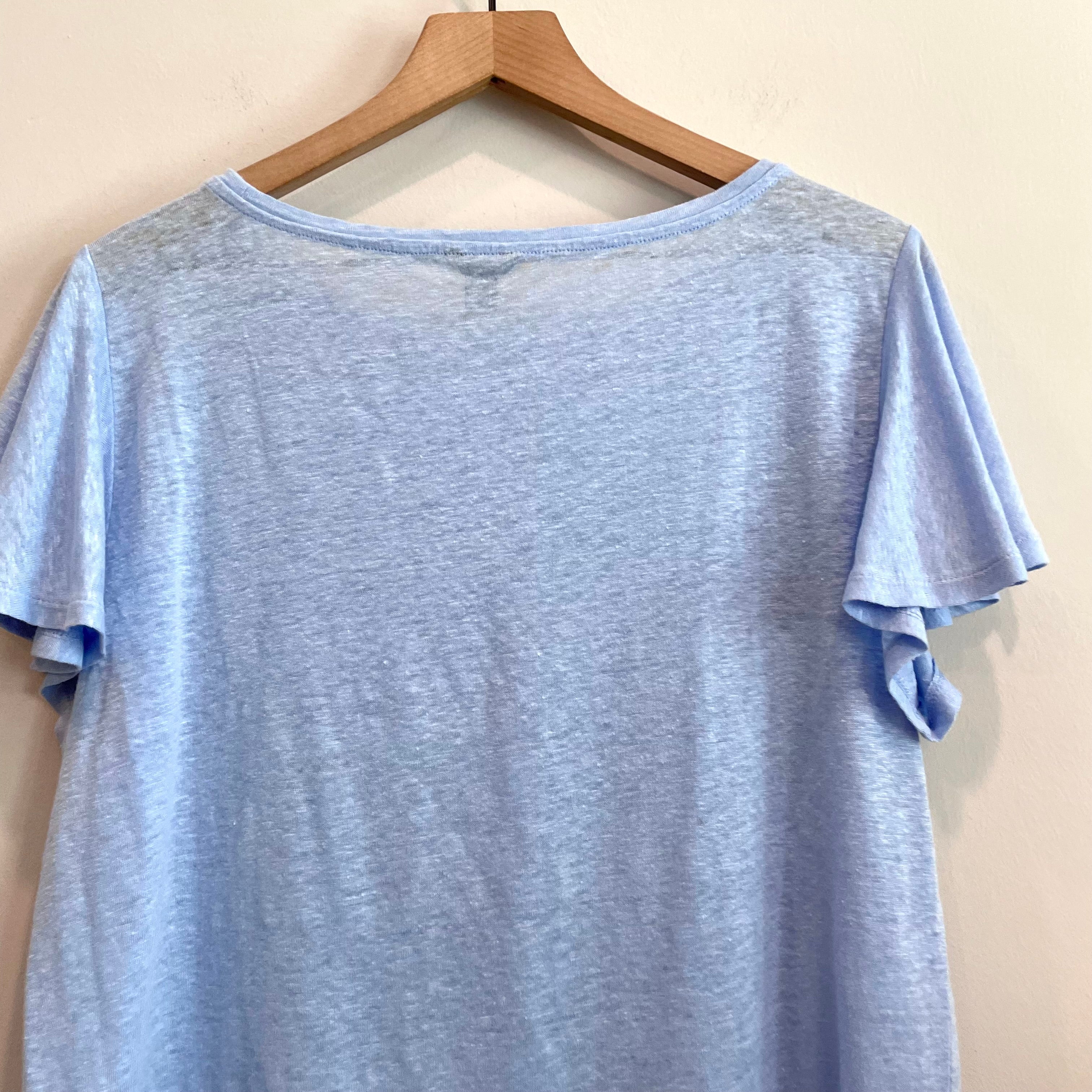 Ruffle Sleeve Linen Tee