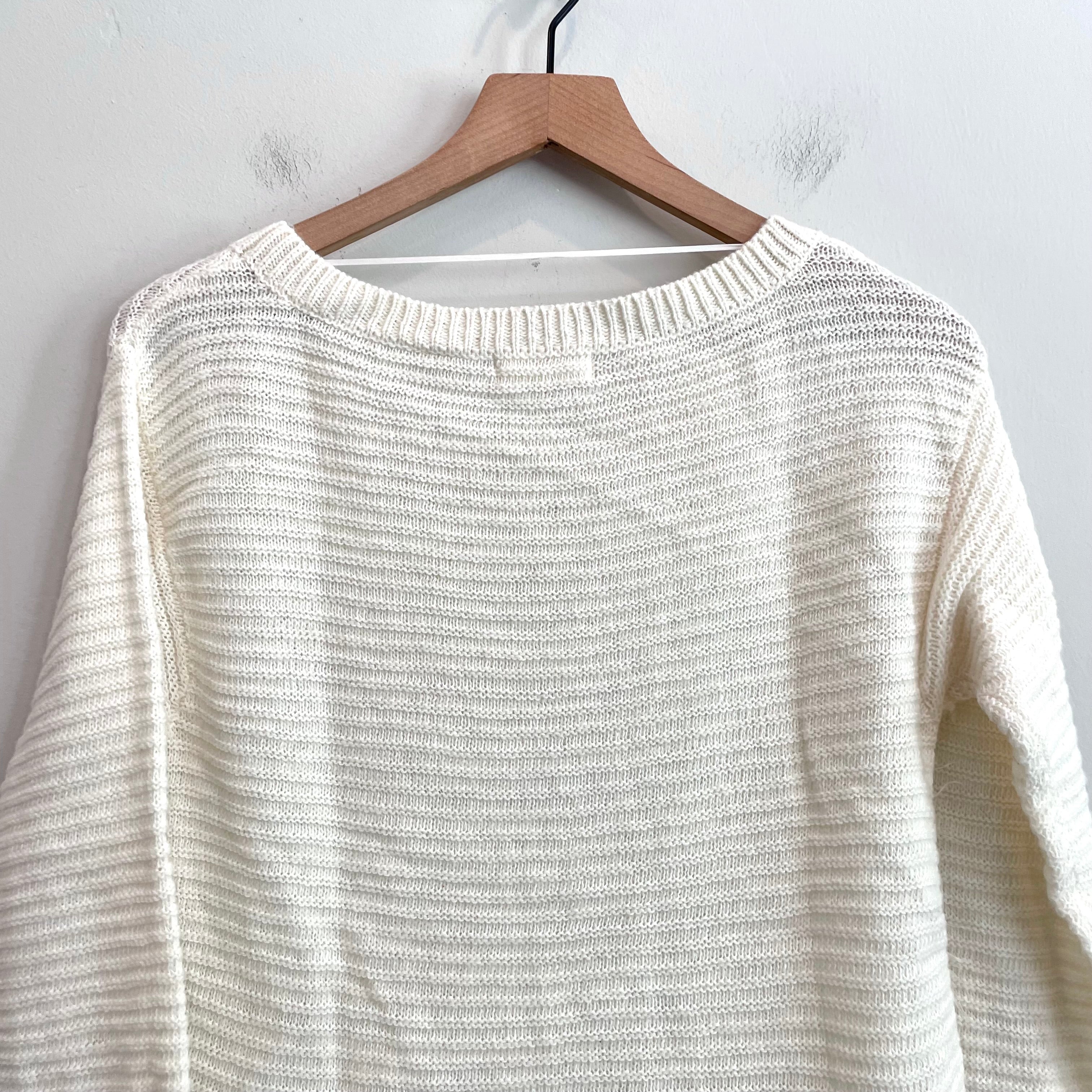 Fuzzy Ruffle Hem Knit Sweater