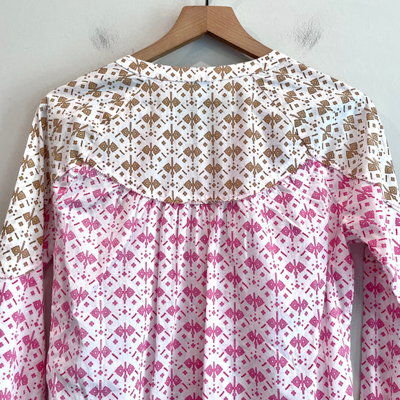 Geometric Button Down Top