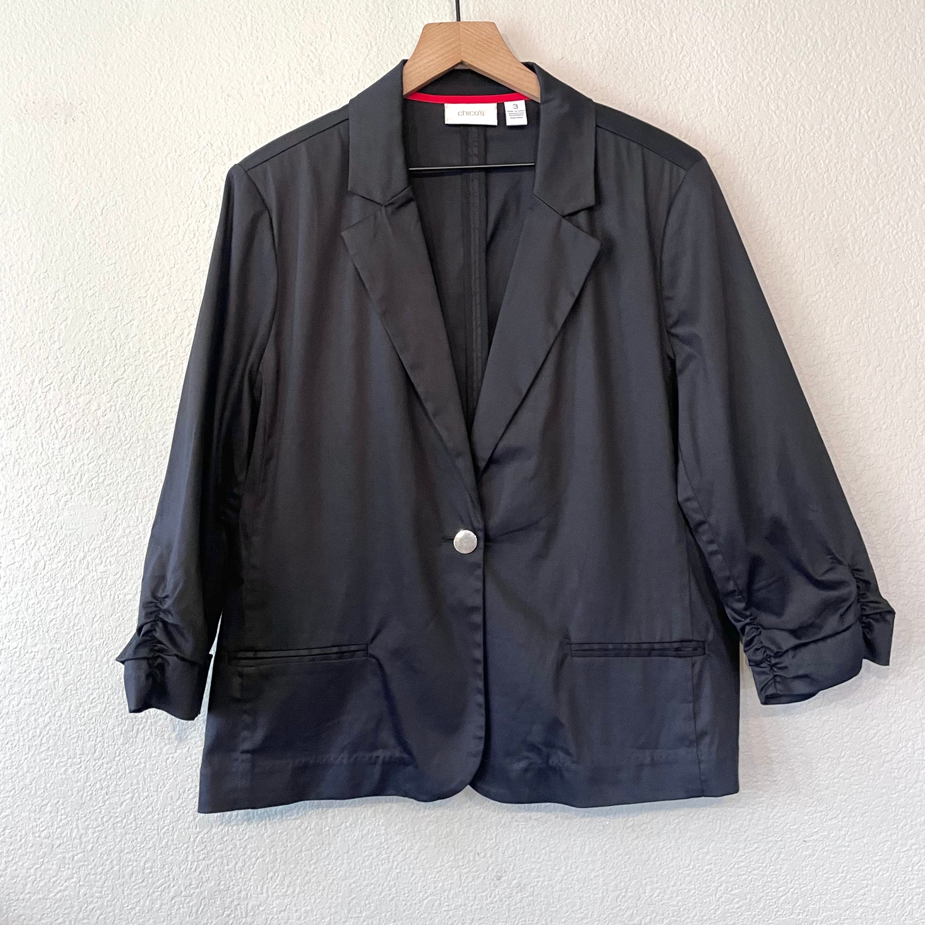 Ruched Sleeve Blazer Jacket