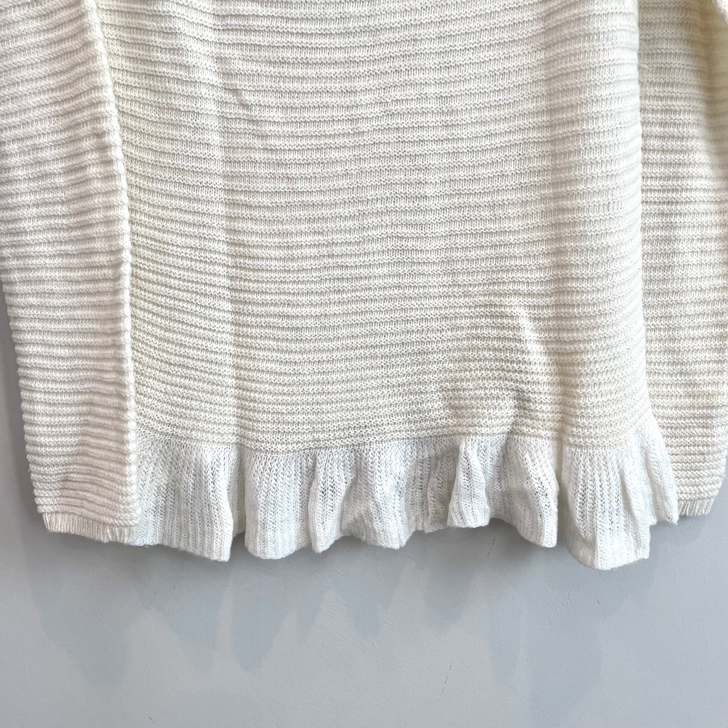 Fuzzy Ruffle Hem Knit Sweater