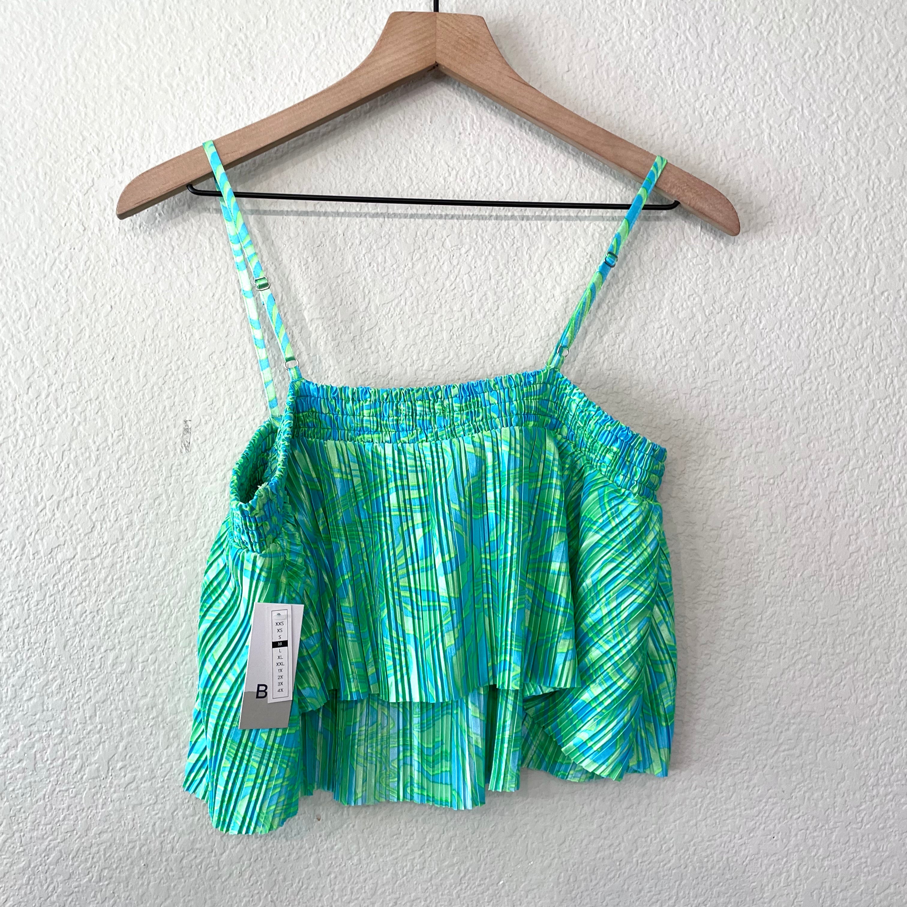 Swirl Pleated Crop Top