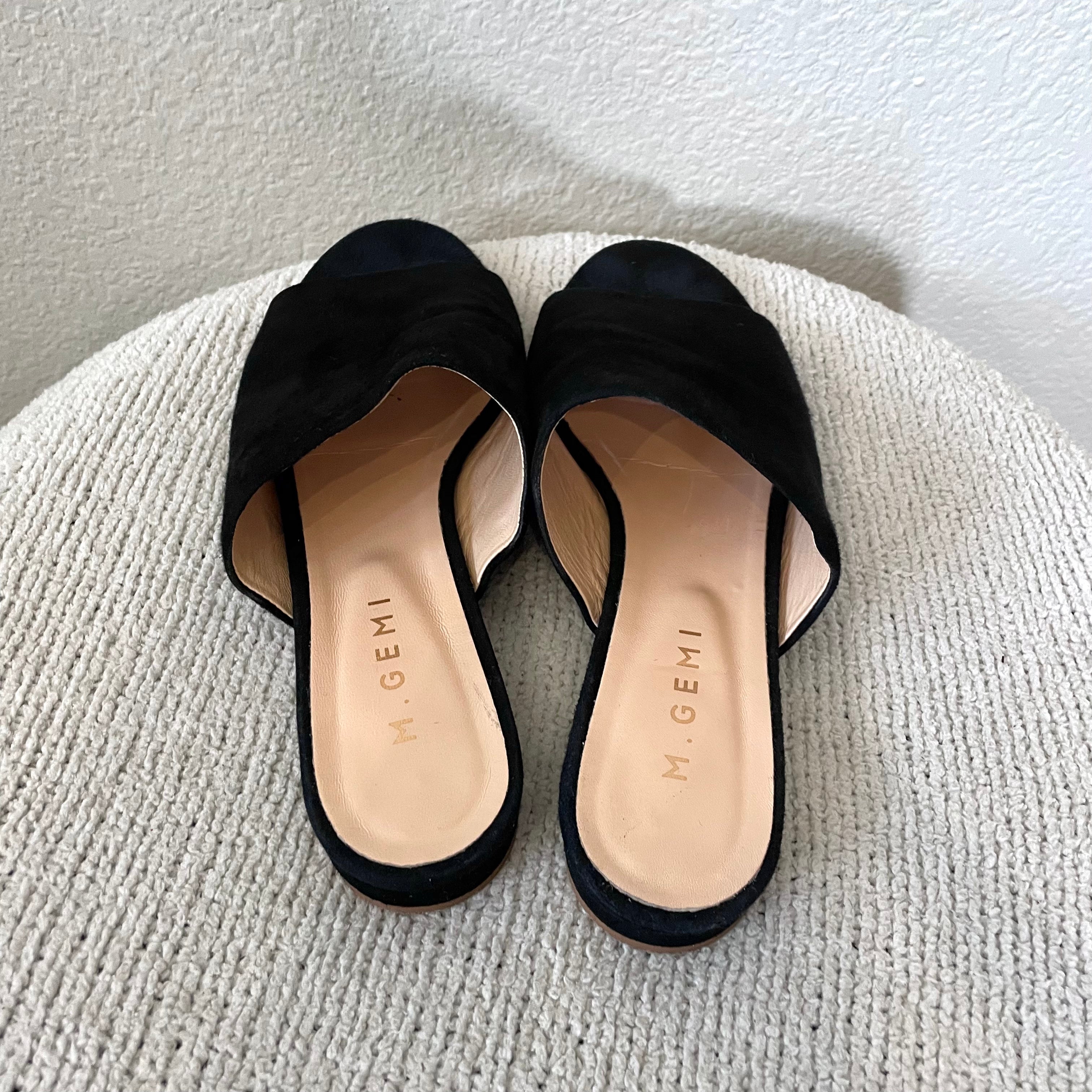 Open Toe Suede Flats