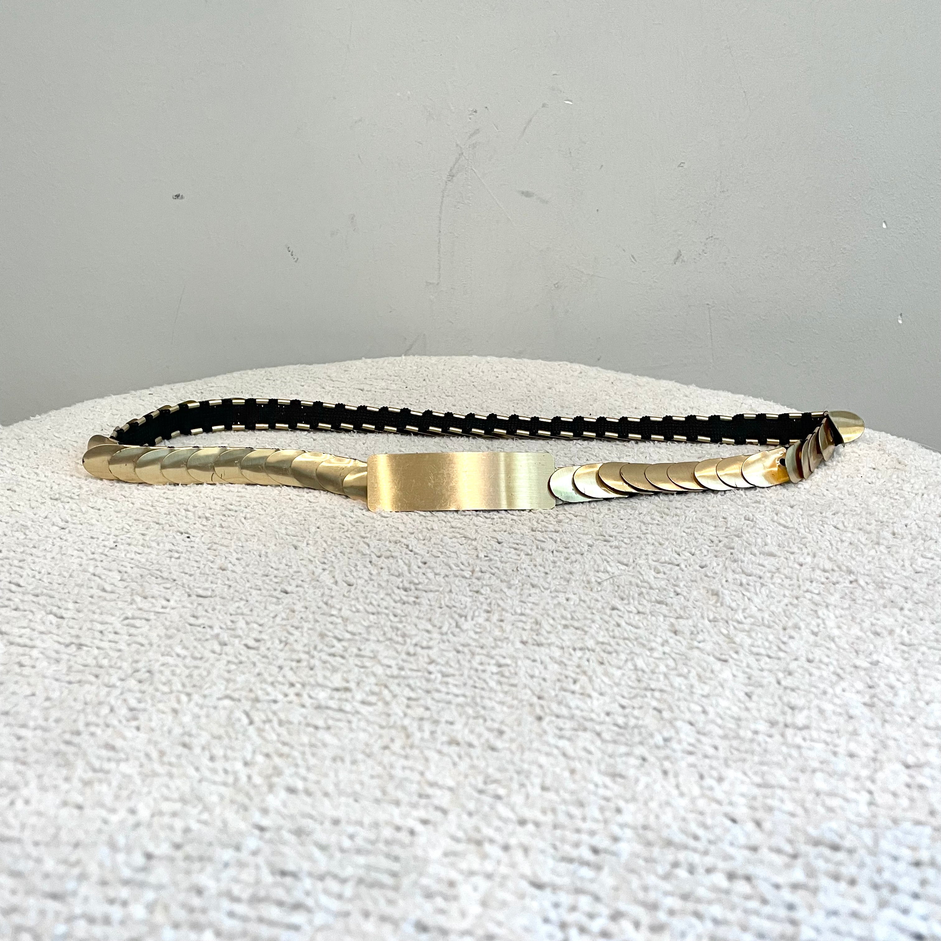 Skinny Elastic Stretch Gold Belt