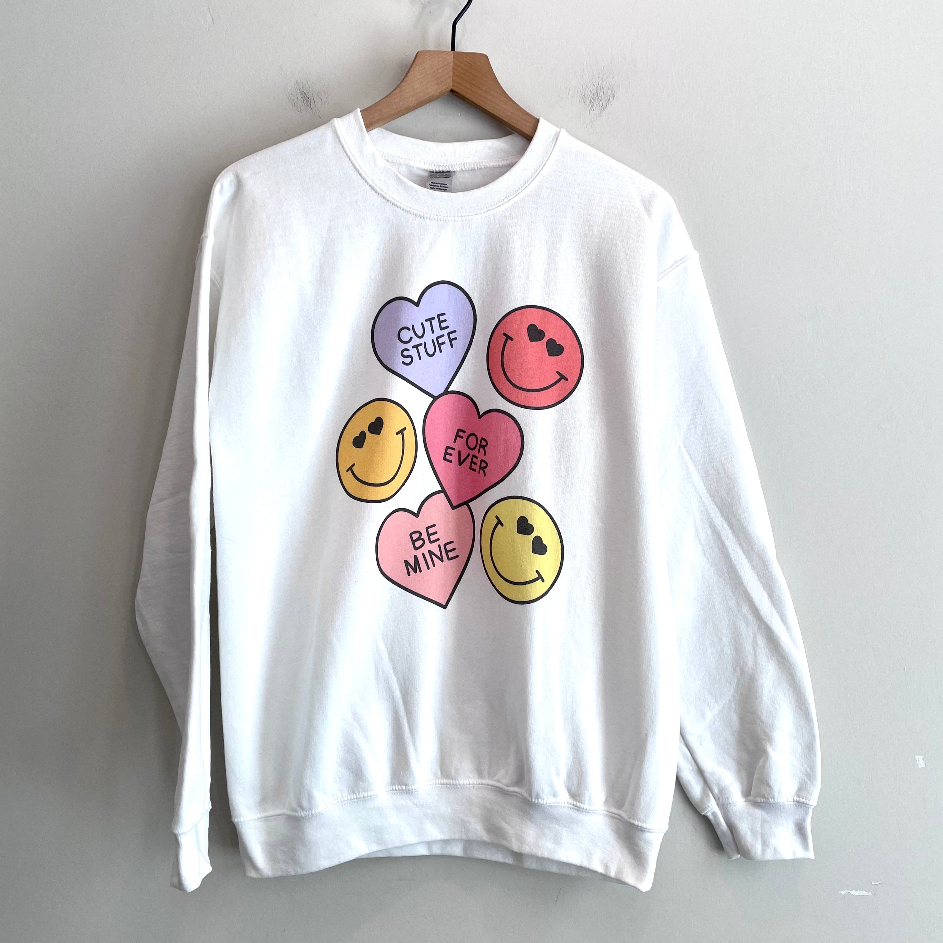 Smiley Valentine Hearts Sweatshirt