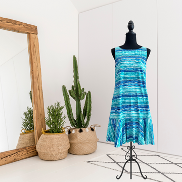 Sleeveless Stretch Flounce Dress