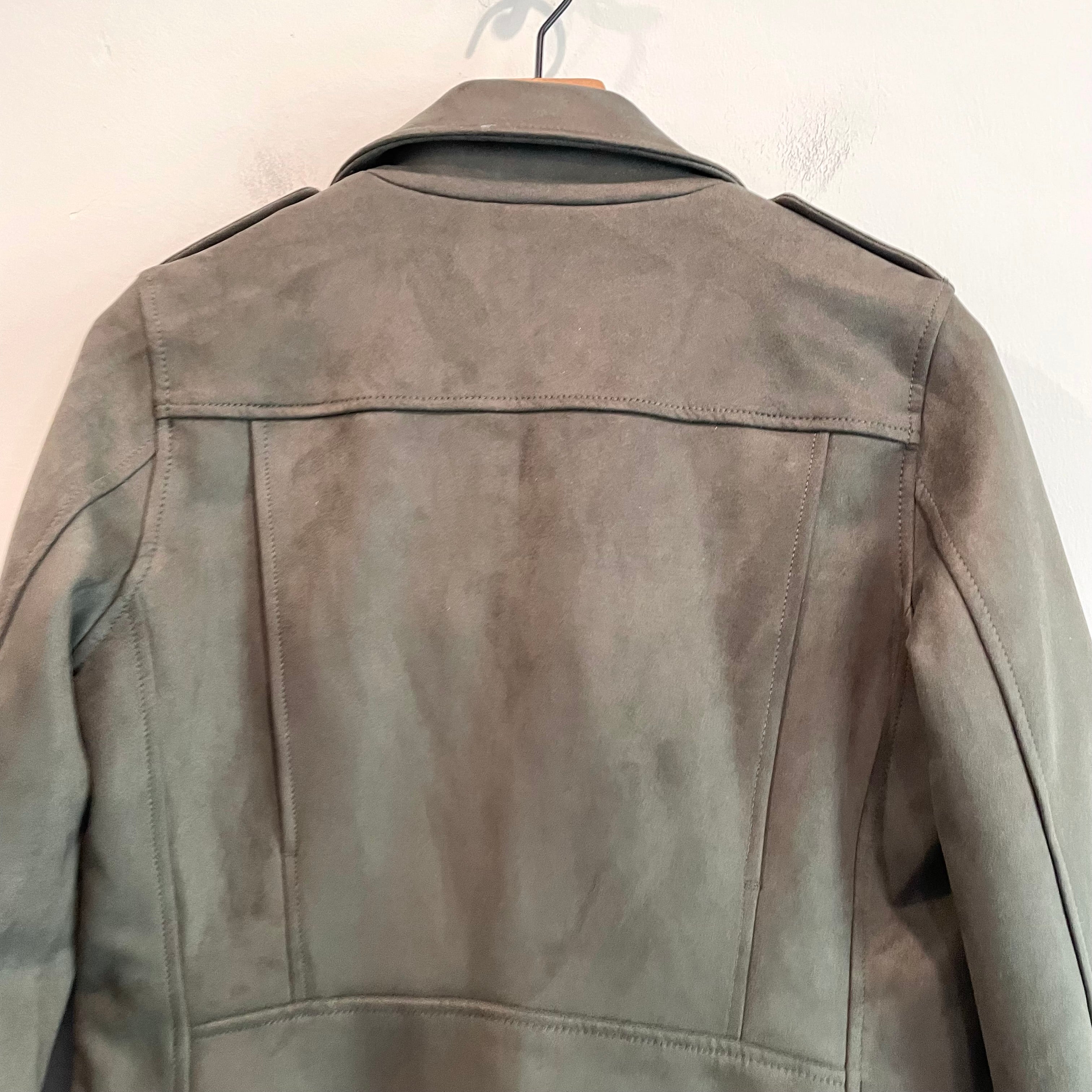 Faux Suede Moto Jacket