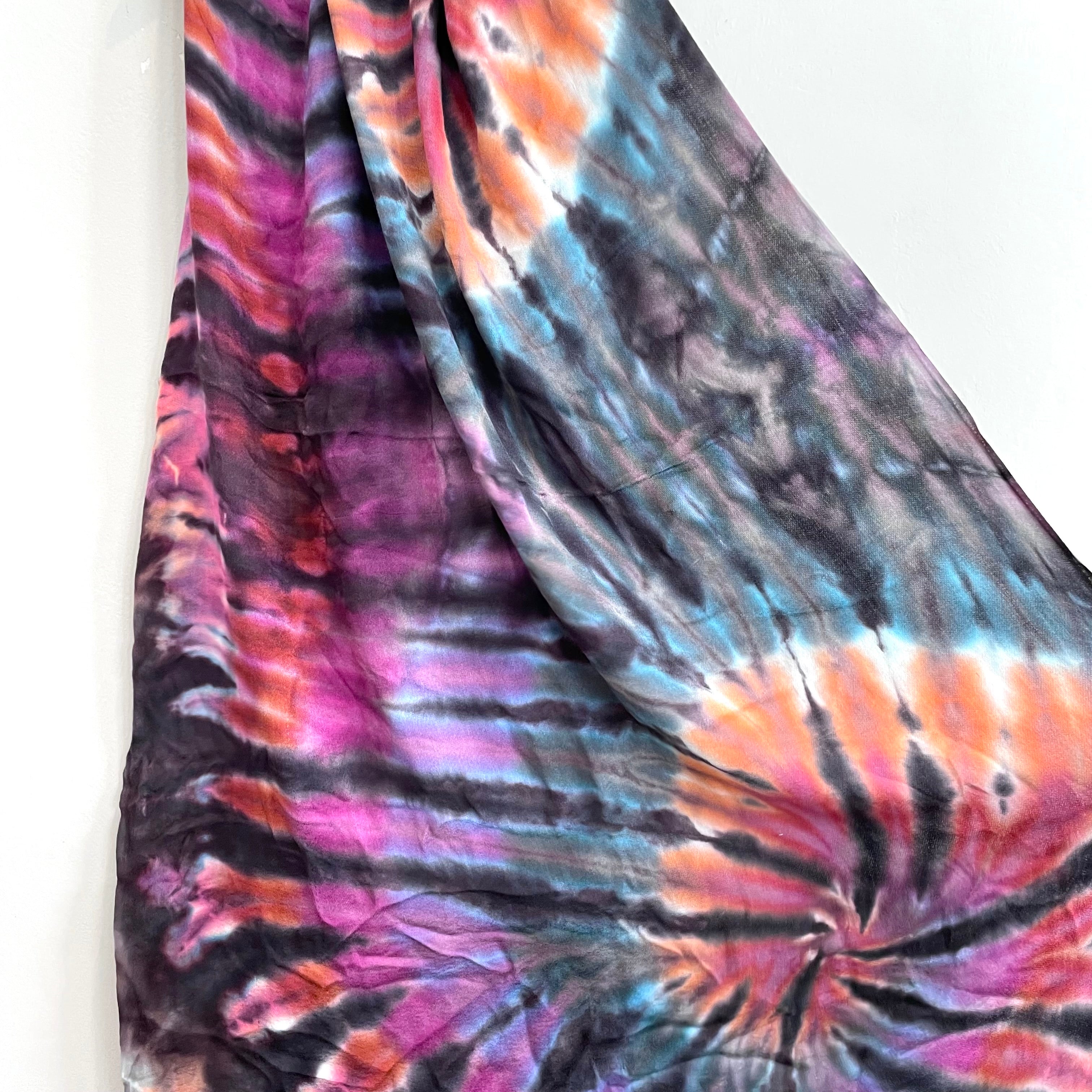 Tie Dye Fringe Hem Scarf