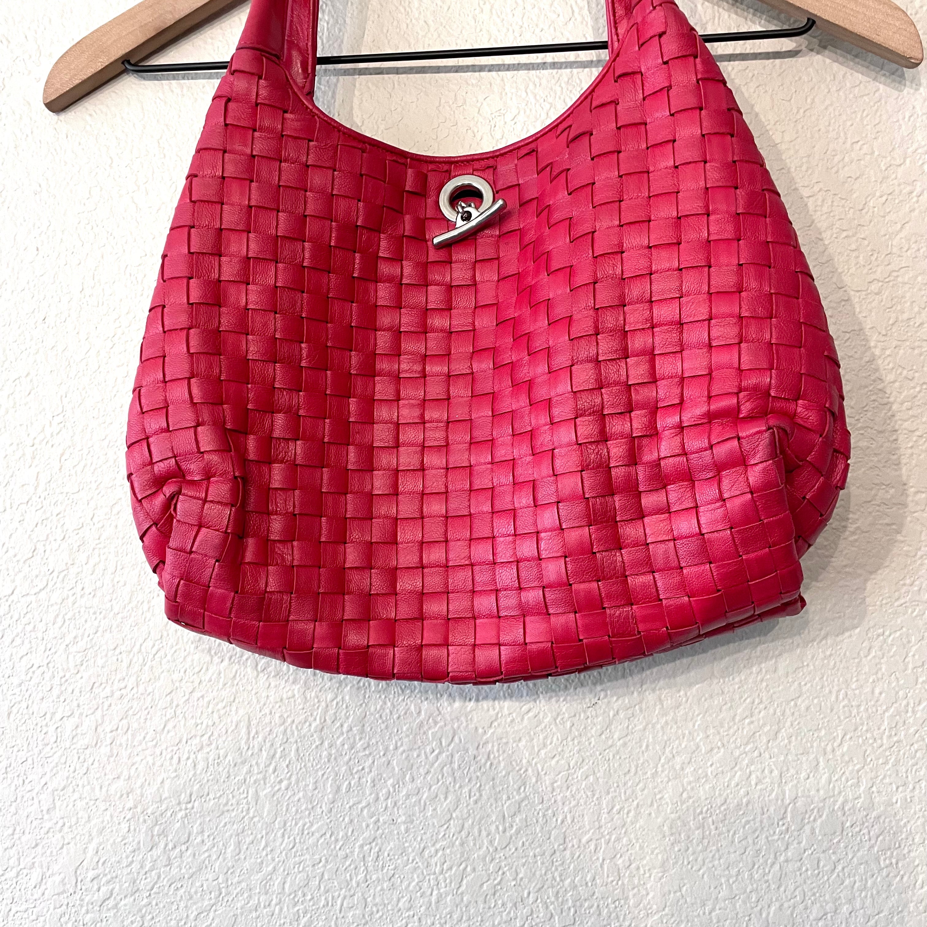 Leather Weave Shoulder Bag