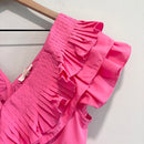 Ruffle Pleated Peplum Top-3