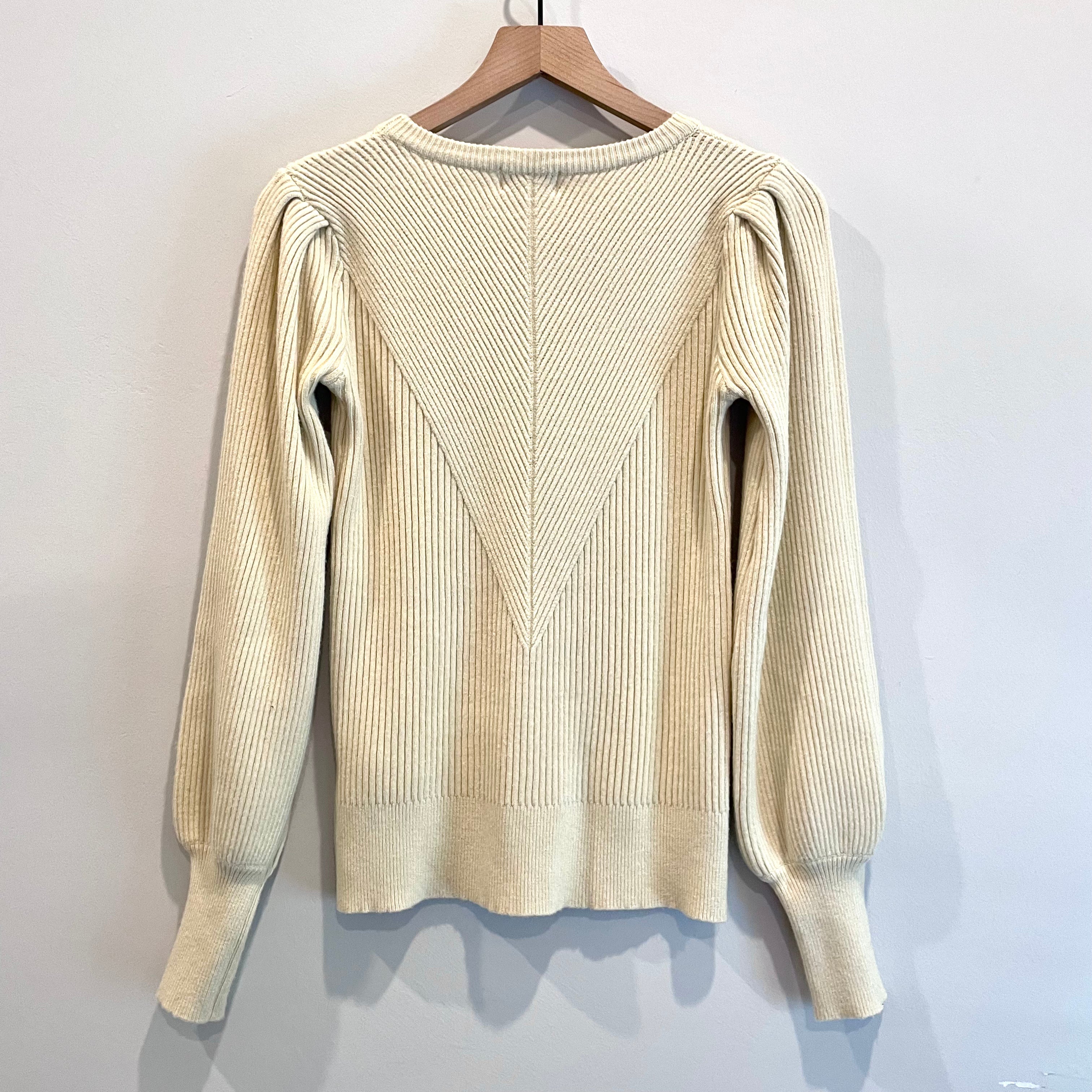 Ribbed Balloon Sleeve Sweater