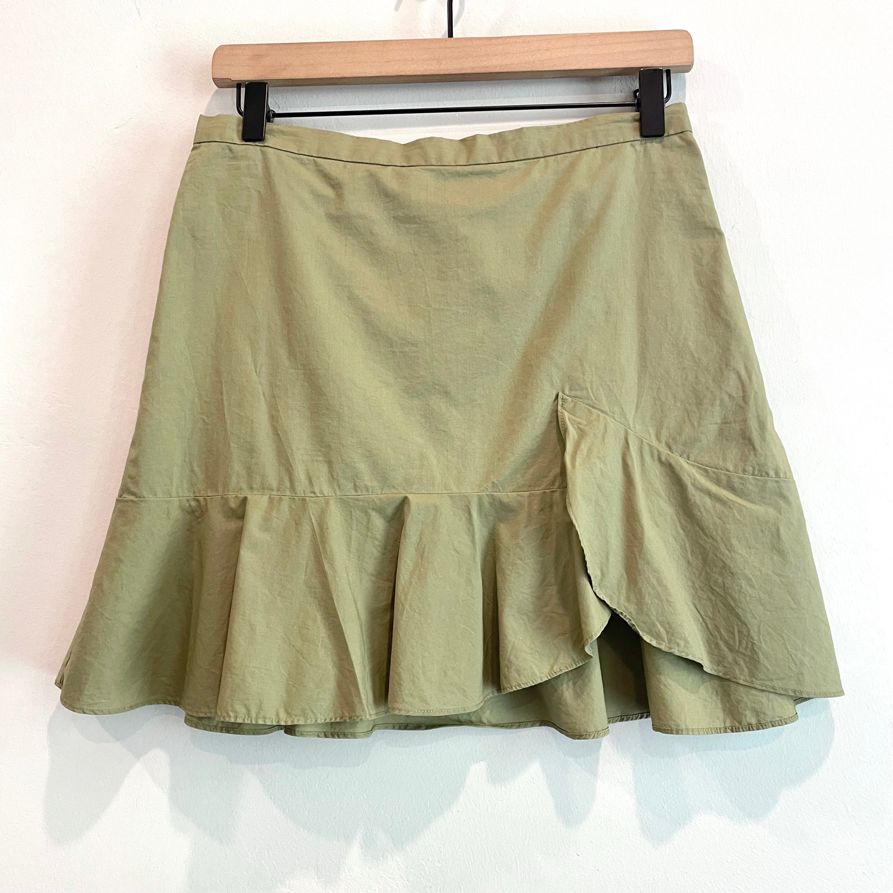 Ruffle Hem Cotton Skirt