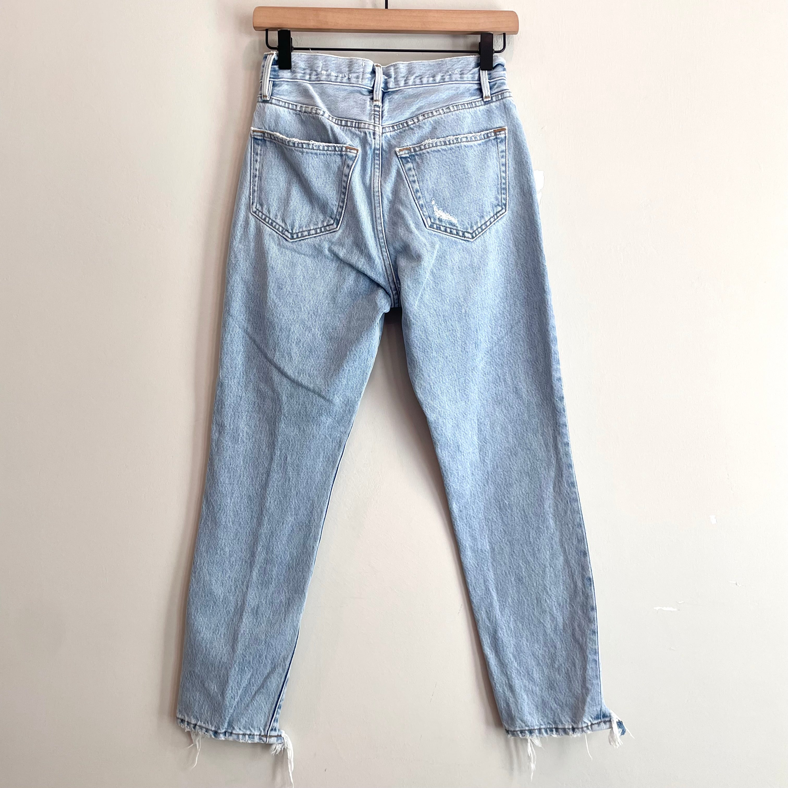 Distressed Button Fly Jeans