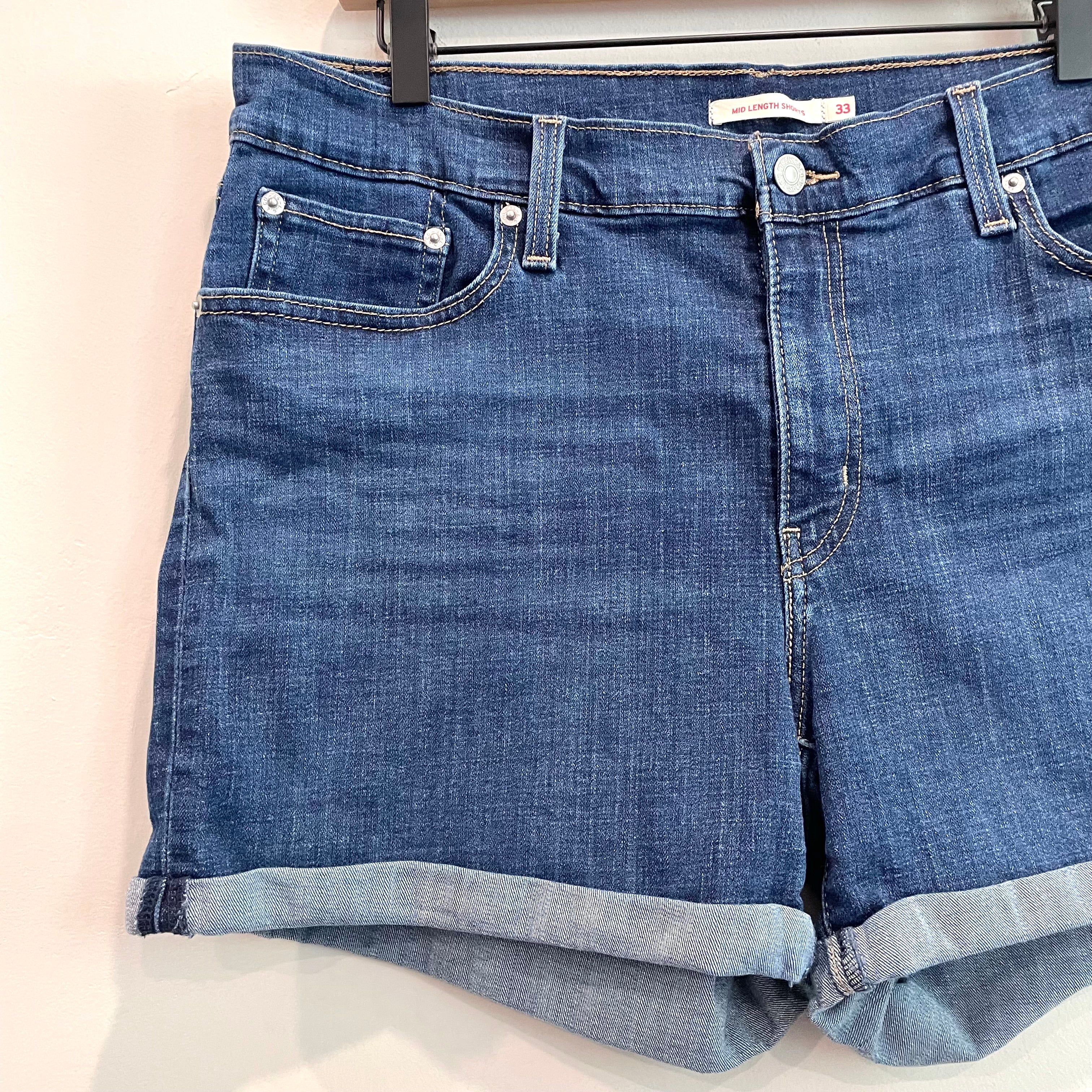 Mid-Length Jean Shorts