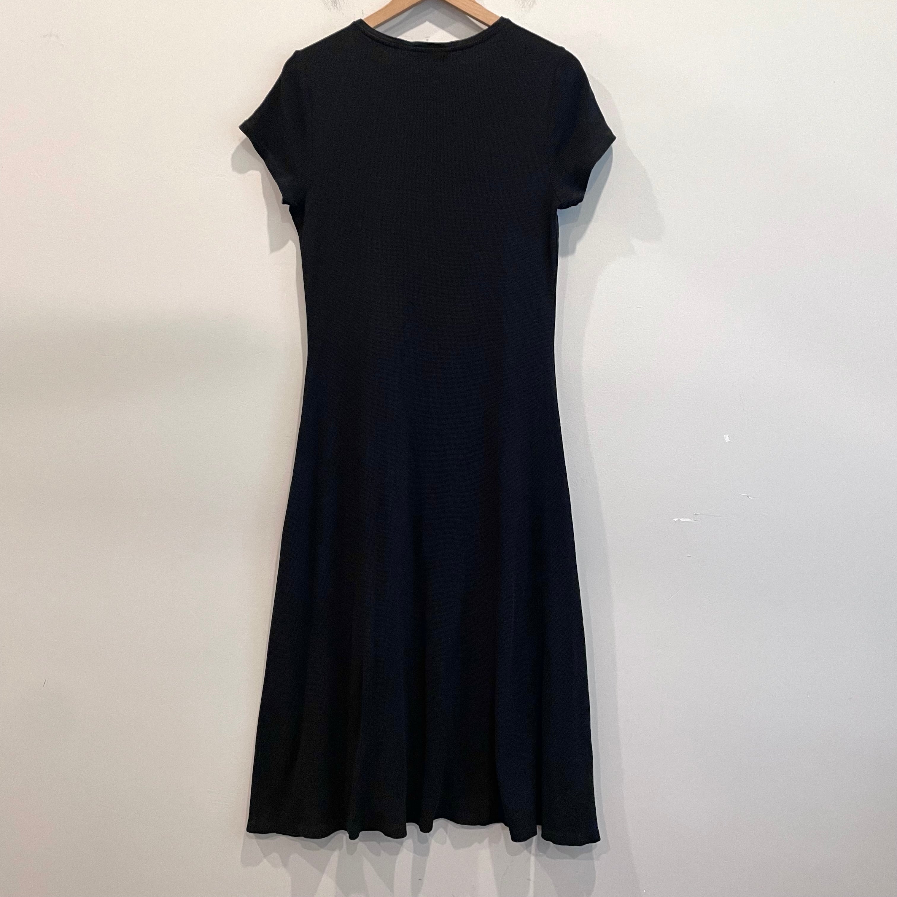 1/4 Button Short Sleeve Midi Dress