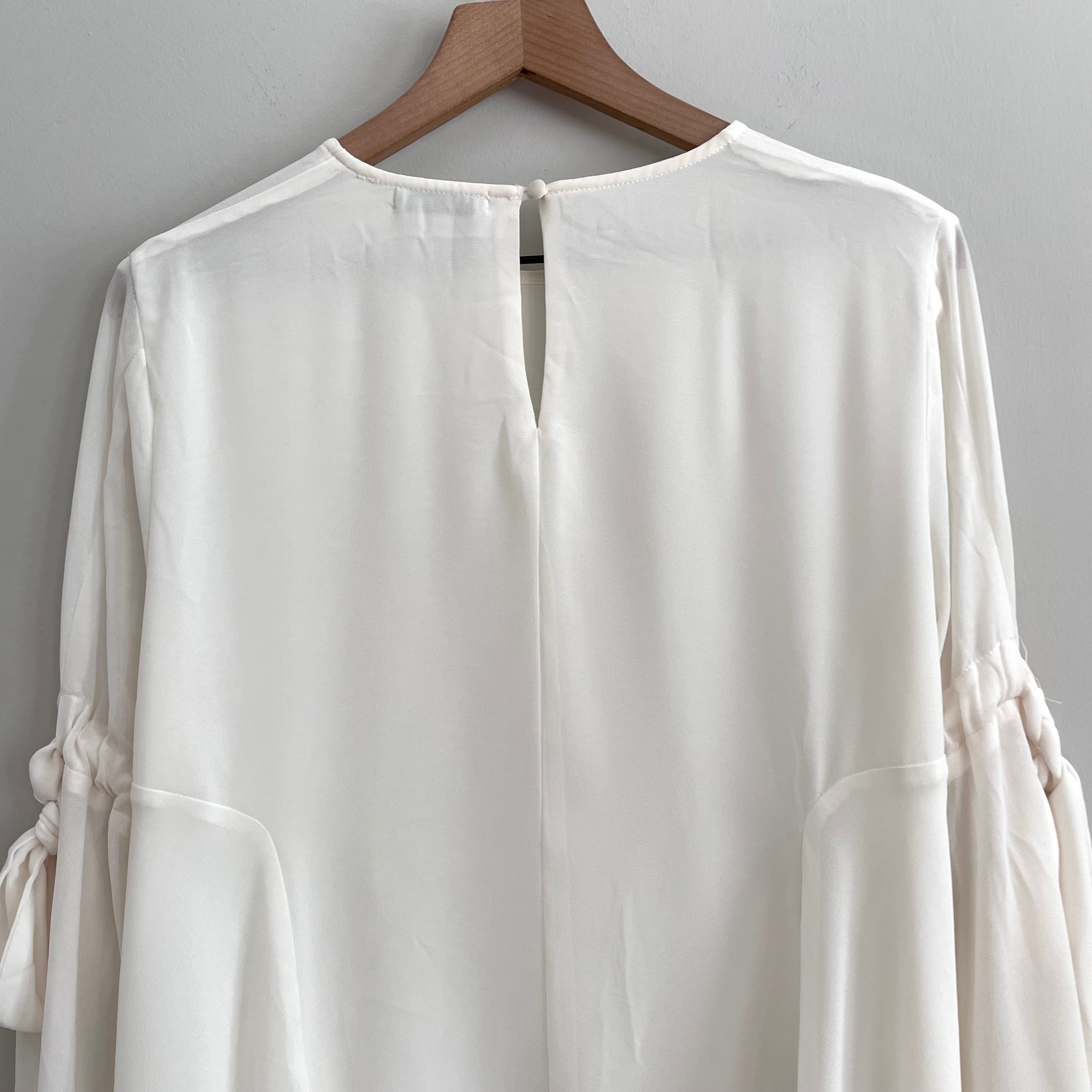 Flare Sleeve Overlay Blouse