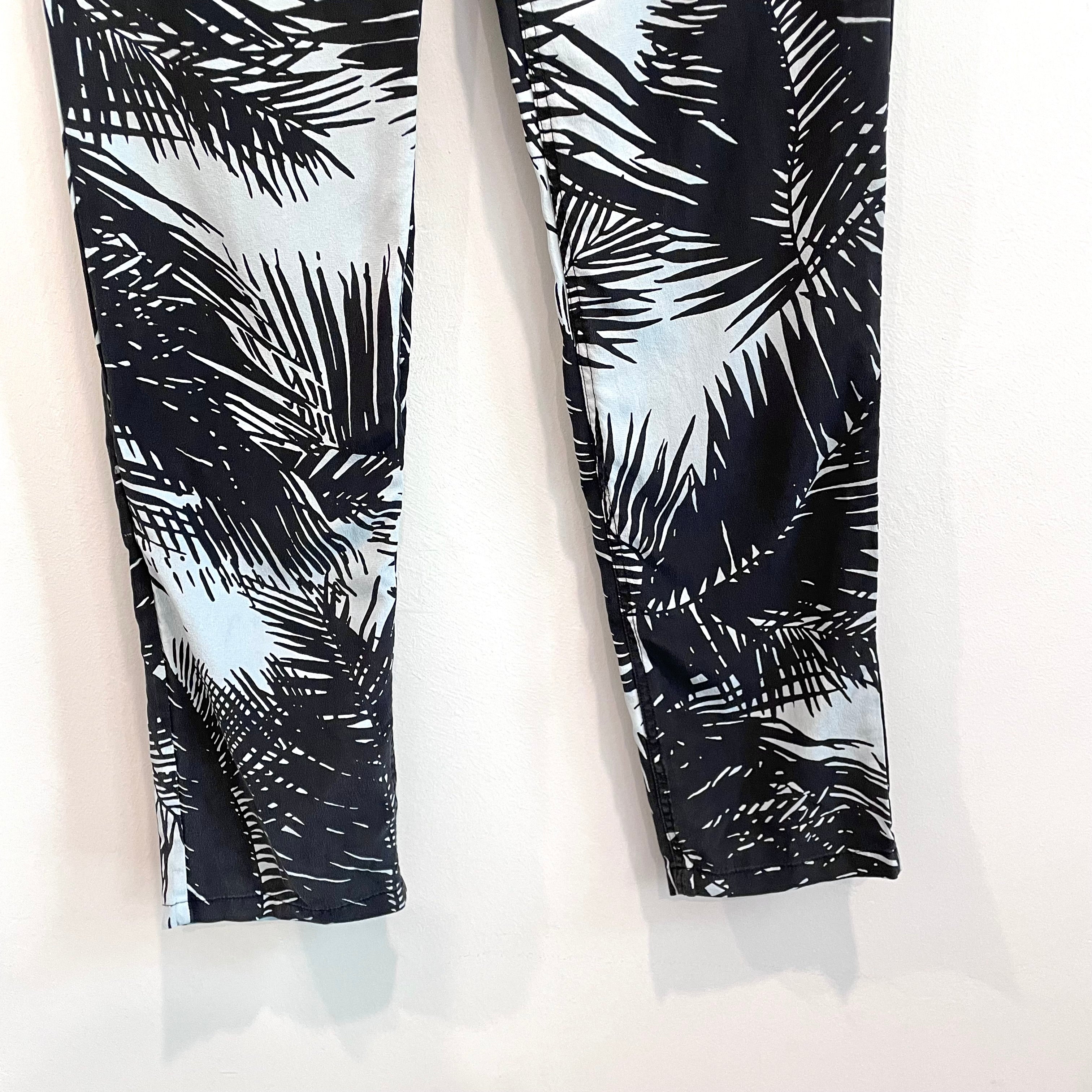 Palm Leaf Silk Crop Pants